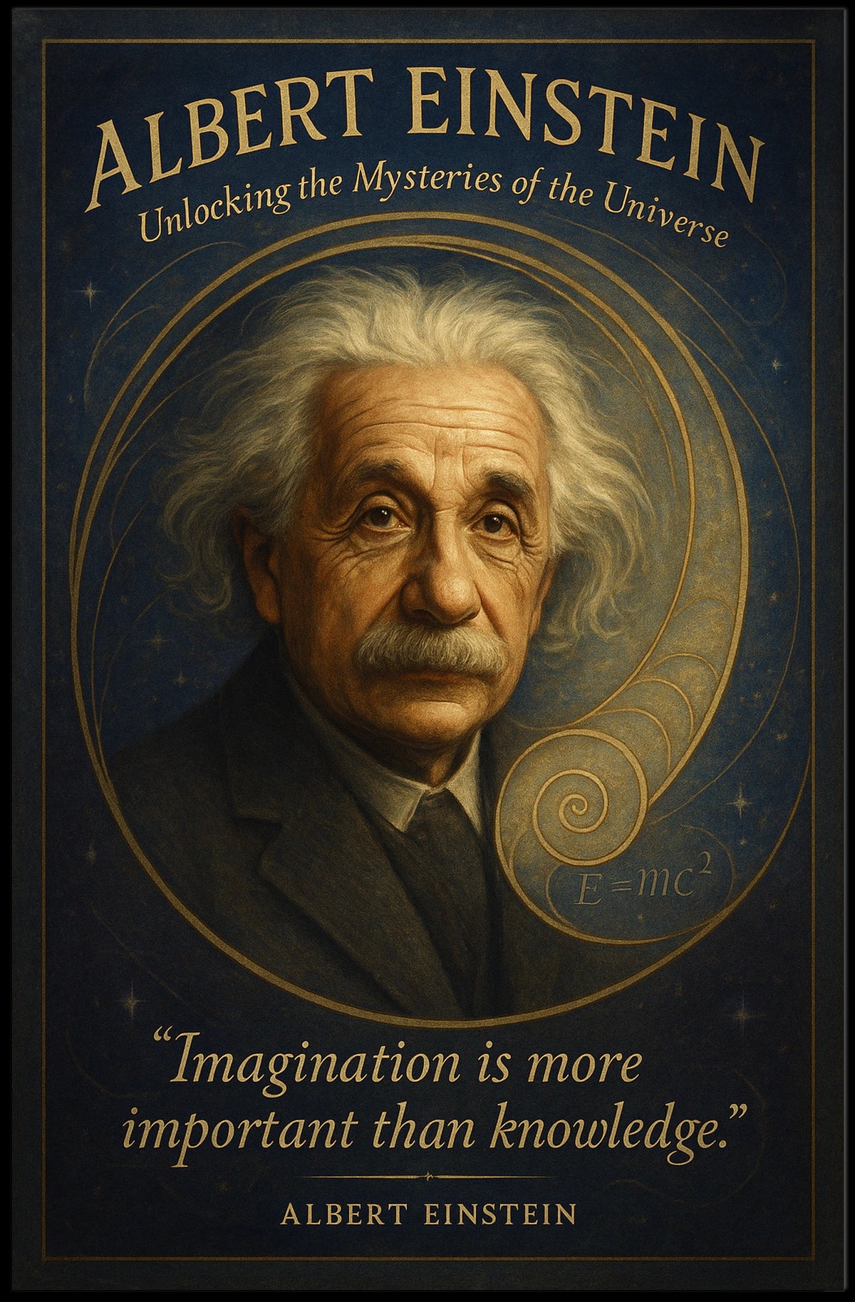 Albert Einstein Inspirational Science Art Poster Print