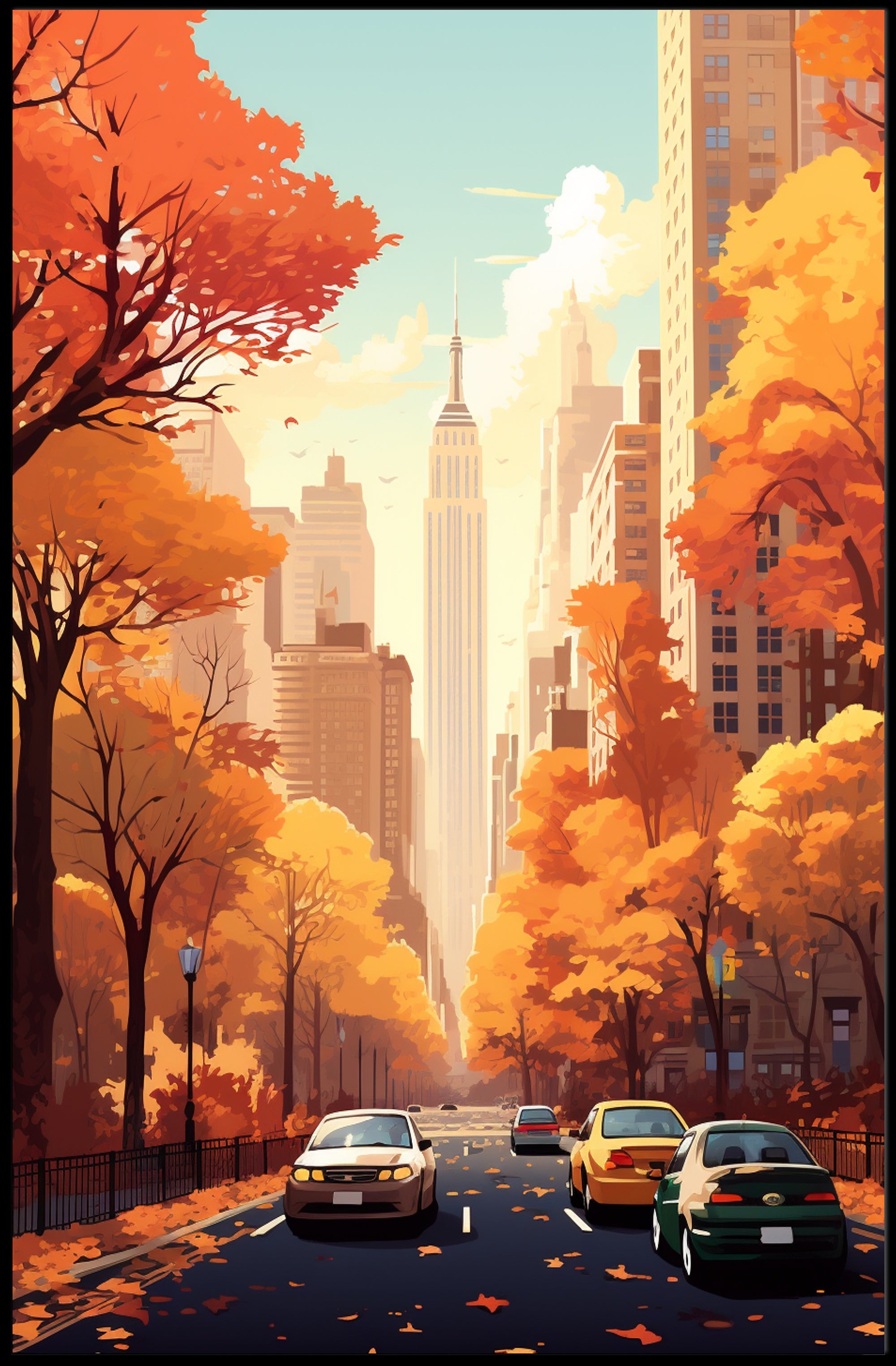 Autumn In The City Poster PosterGoat