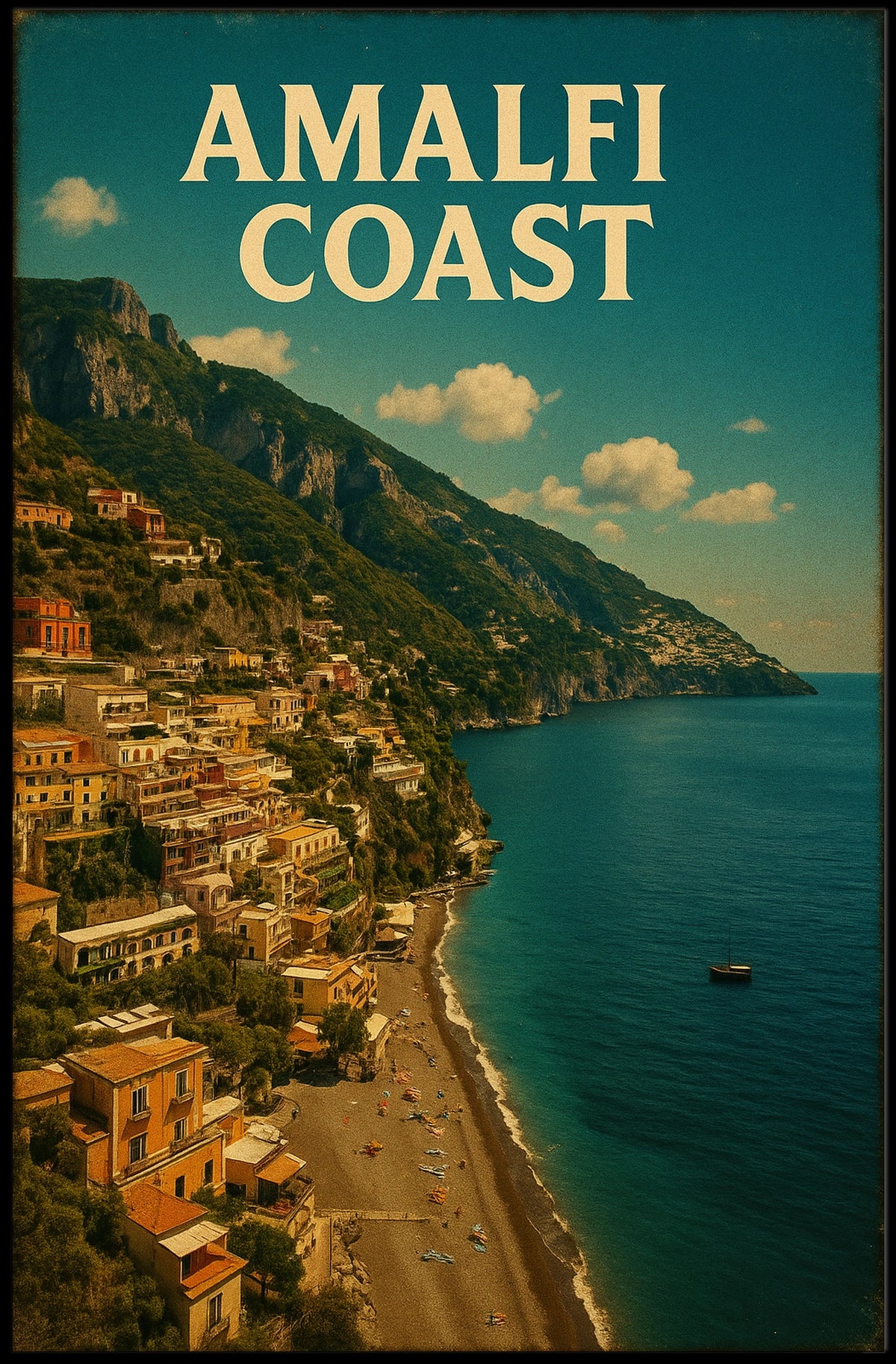 Amalfi Coast Poster Wall Art Print 18x24 Scenic Coastal