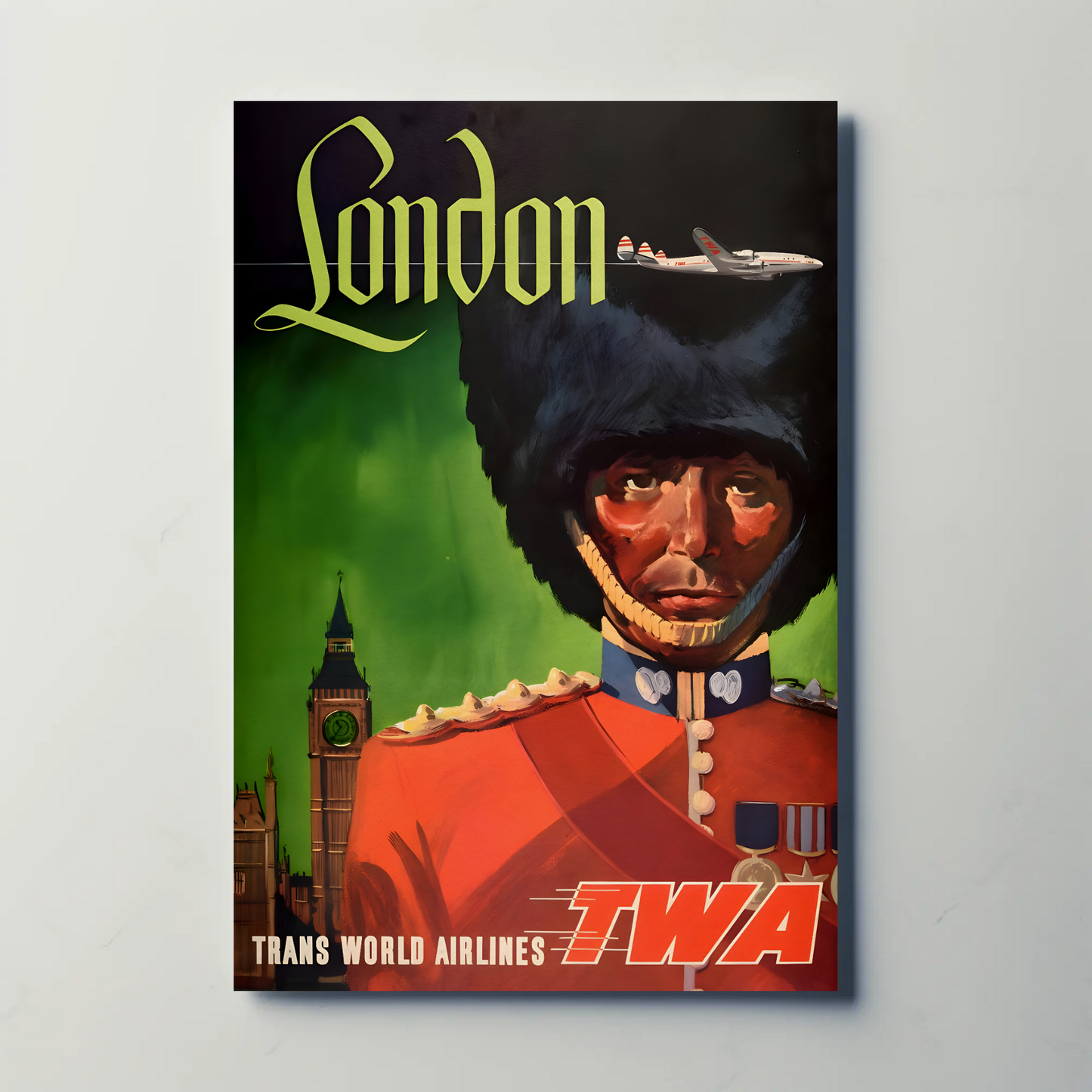 London Trans World Airlines Vintage Poster
