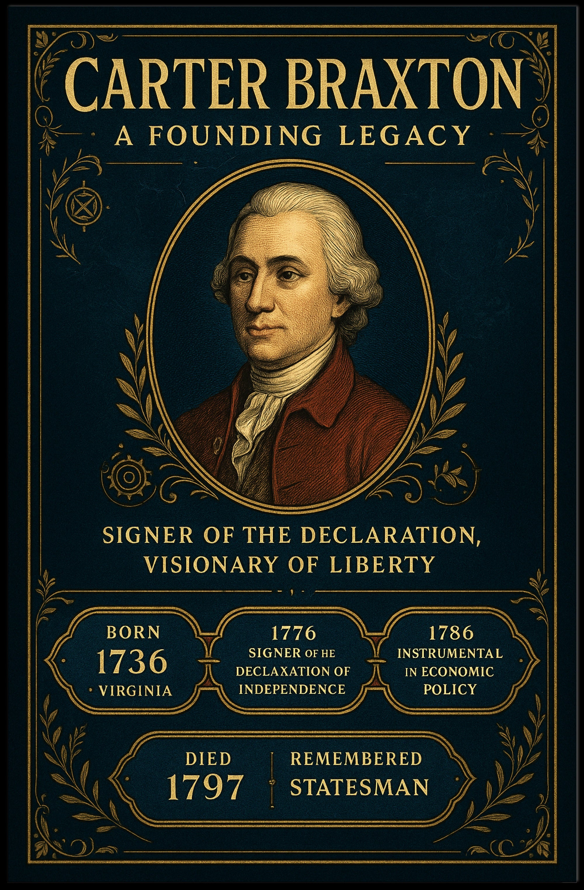 Carter Braxton A Founding Legacy Poster PosterGoat