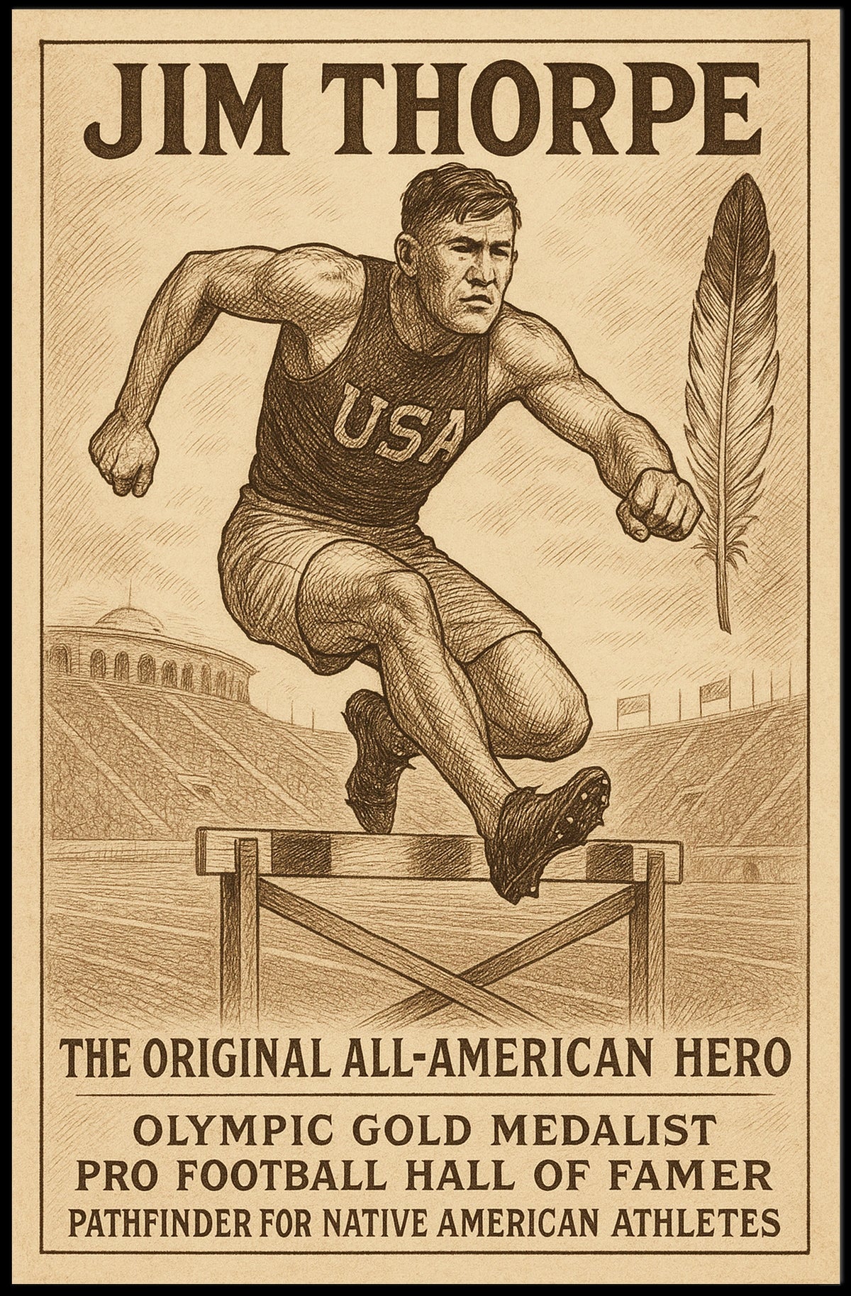 Celebrating Jim Thorpe The Original All-American Hero Jim Thorpe Poster