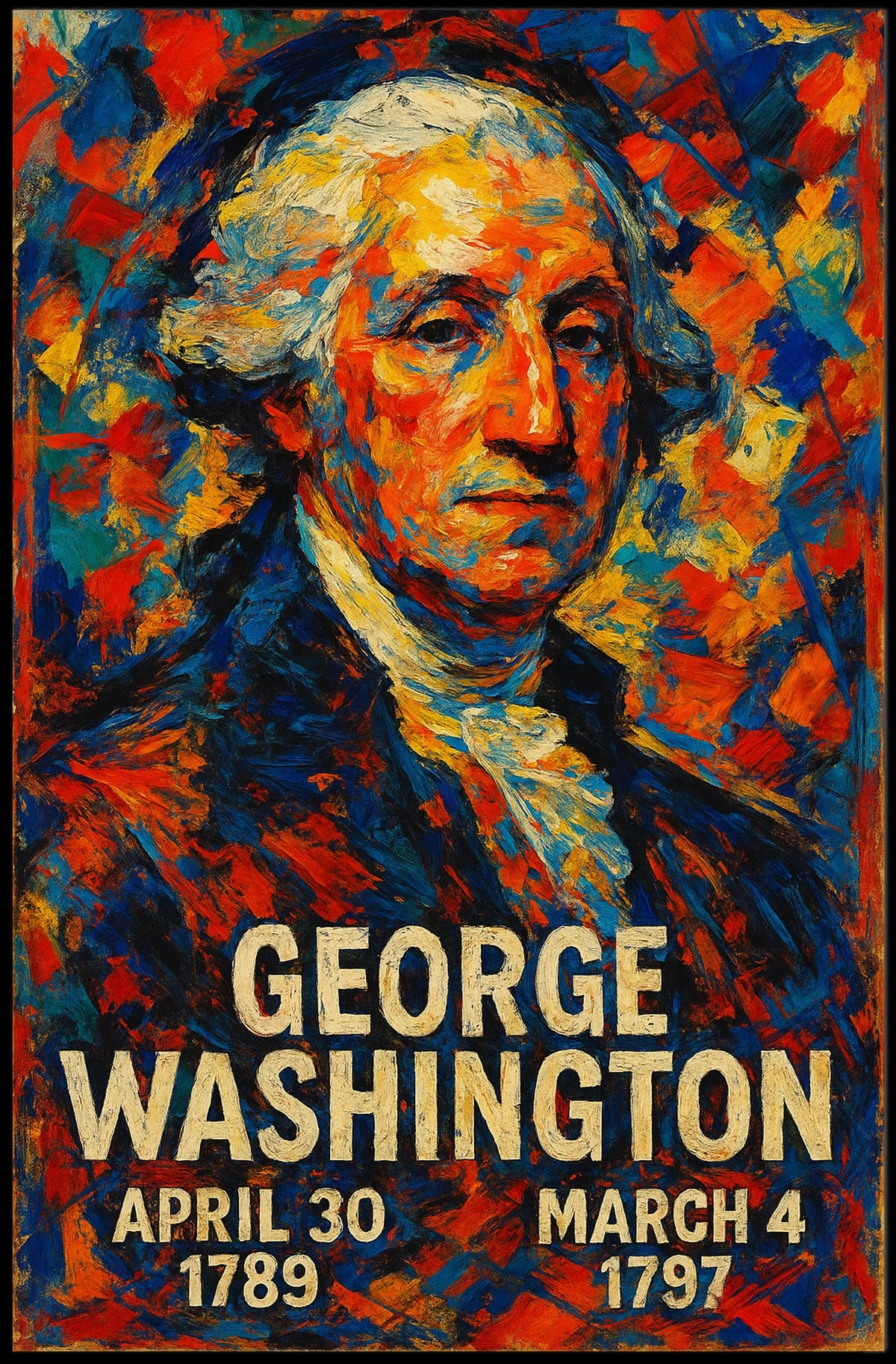George Washington 1st President of the United States Glitch Hop Art Poster