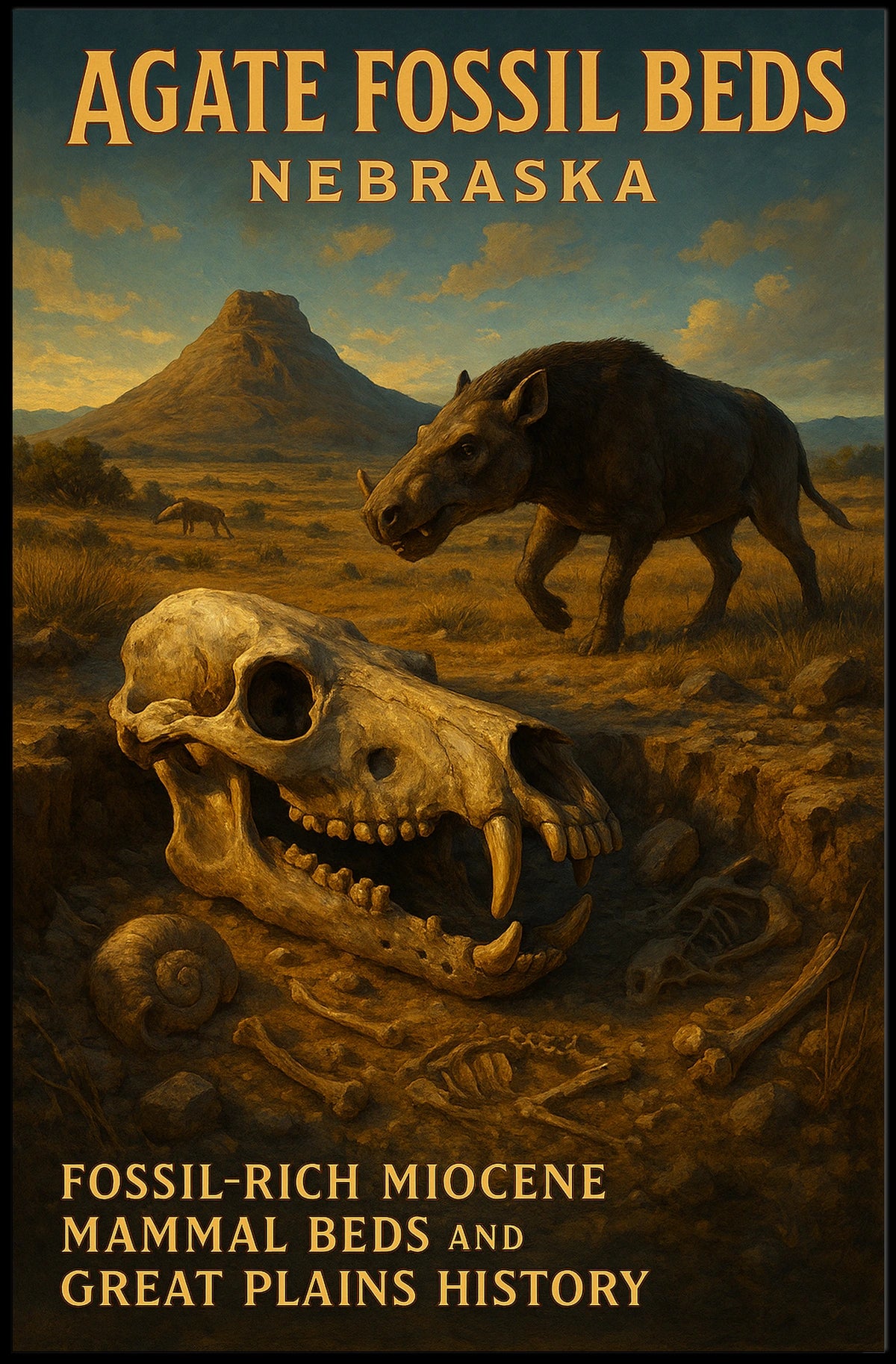 Agate Fossil Beds Nebraska Poster