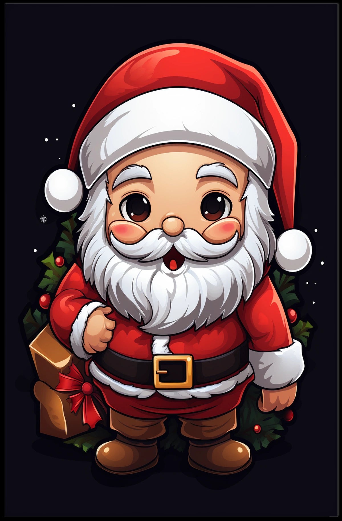 Santa Claus Cartoon Poster: Festive Holiday Cheer