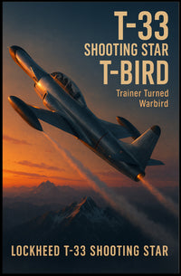 Lockheed T-33 Jet Trainer Aviation Art - Poster