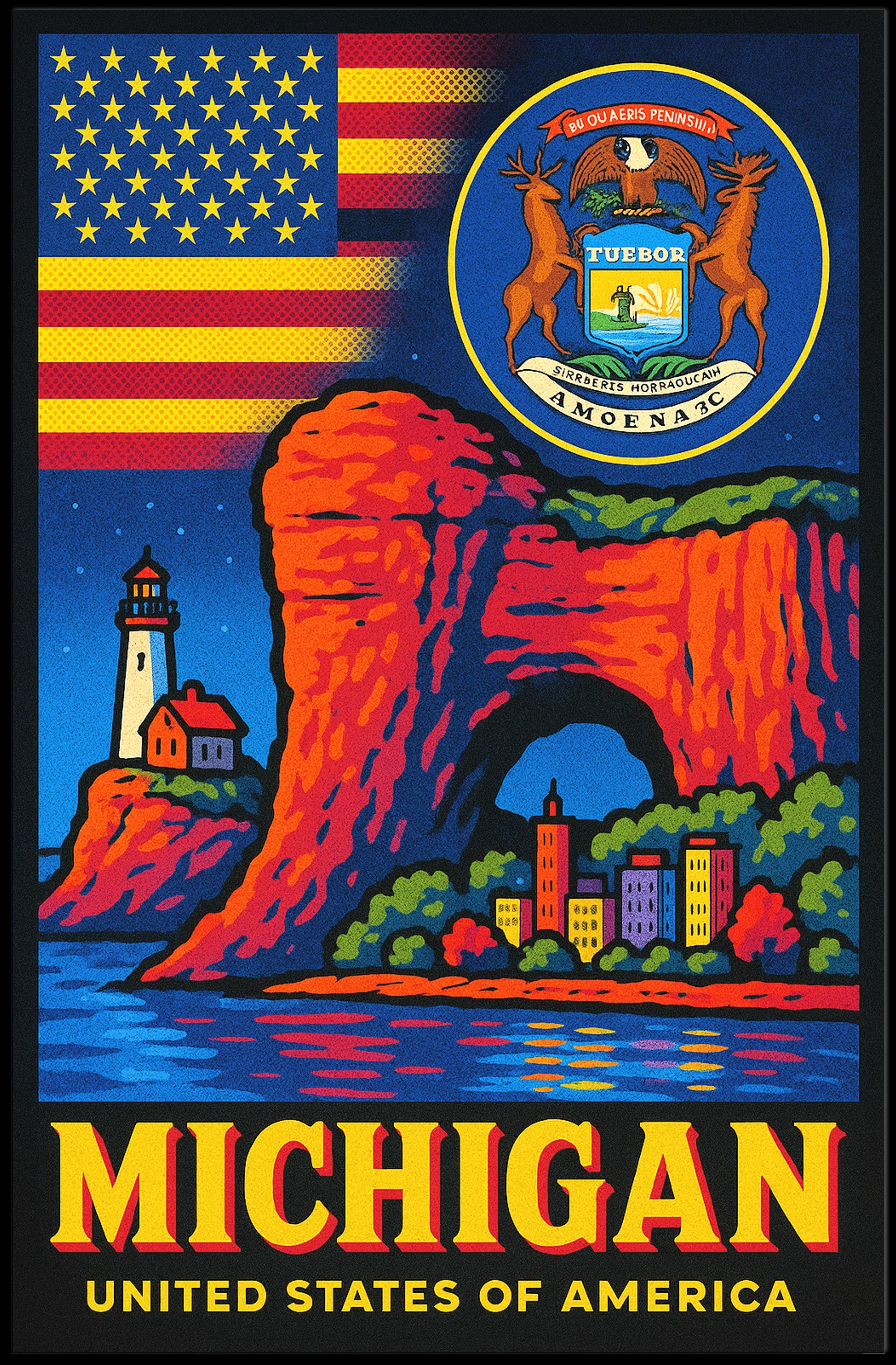 Michigan United States of America Poster PosterGoat