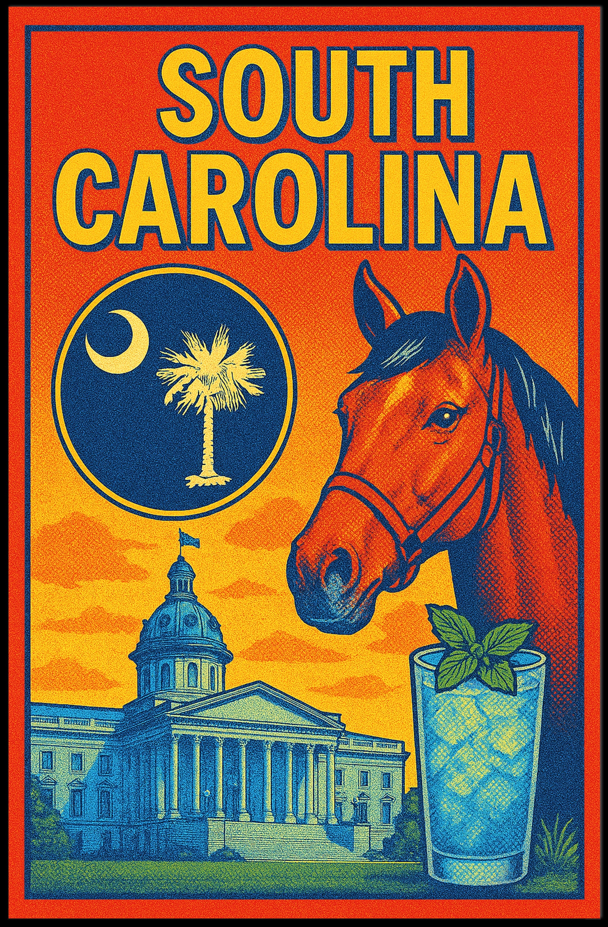 South Carolina A Vibrant Tribute Poster PosterGoat