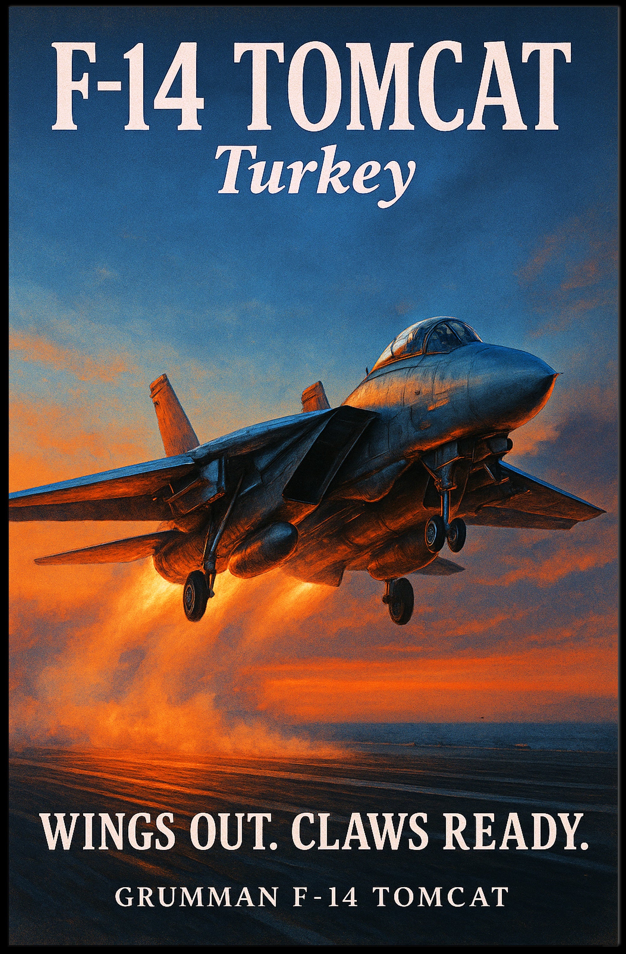 F-14 Tomcat Wings Out, Claws Ready Poster PosterGoat