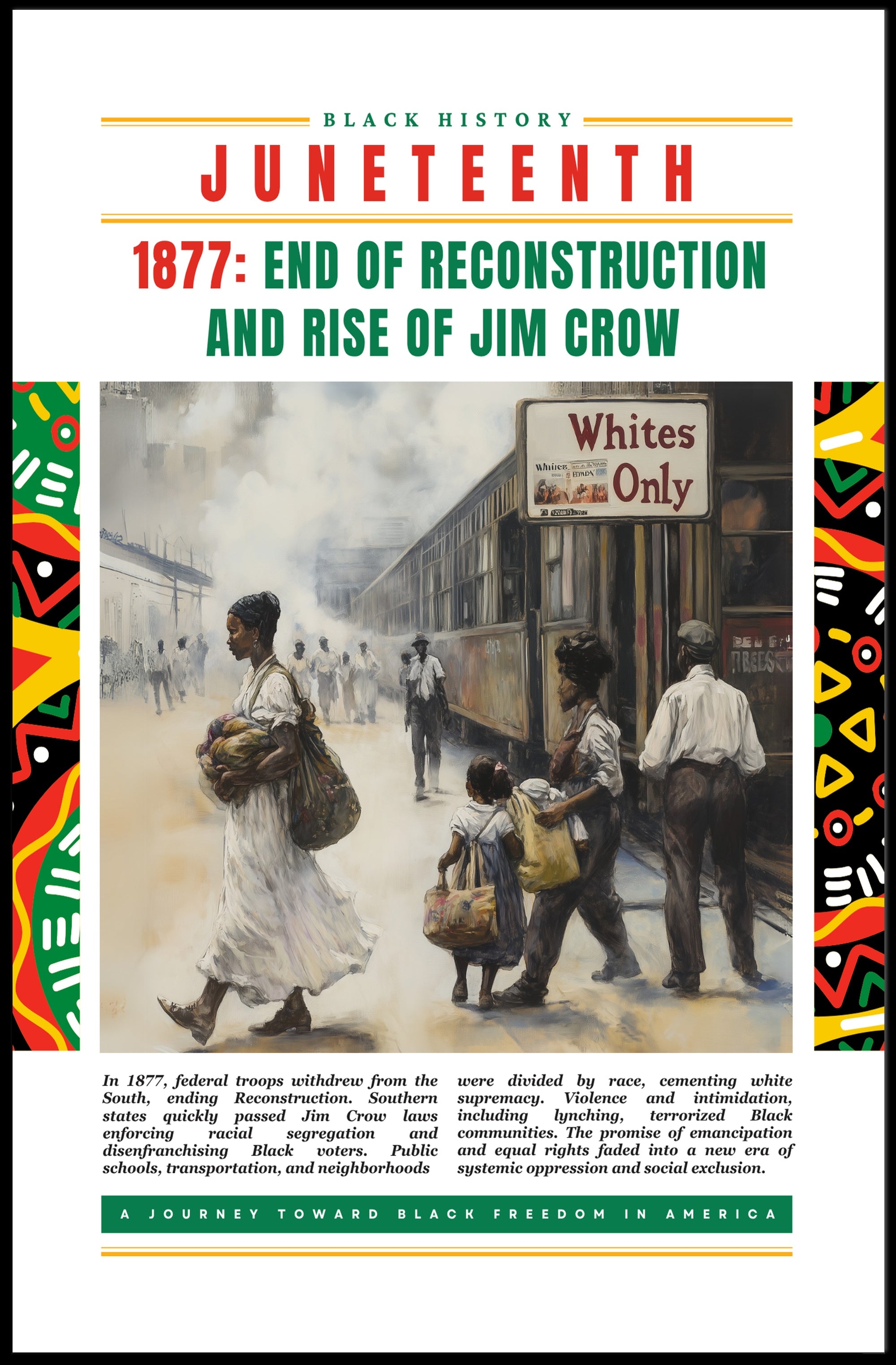 Black History Exploration: Jim Crow Laws Educational Poster
