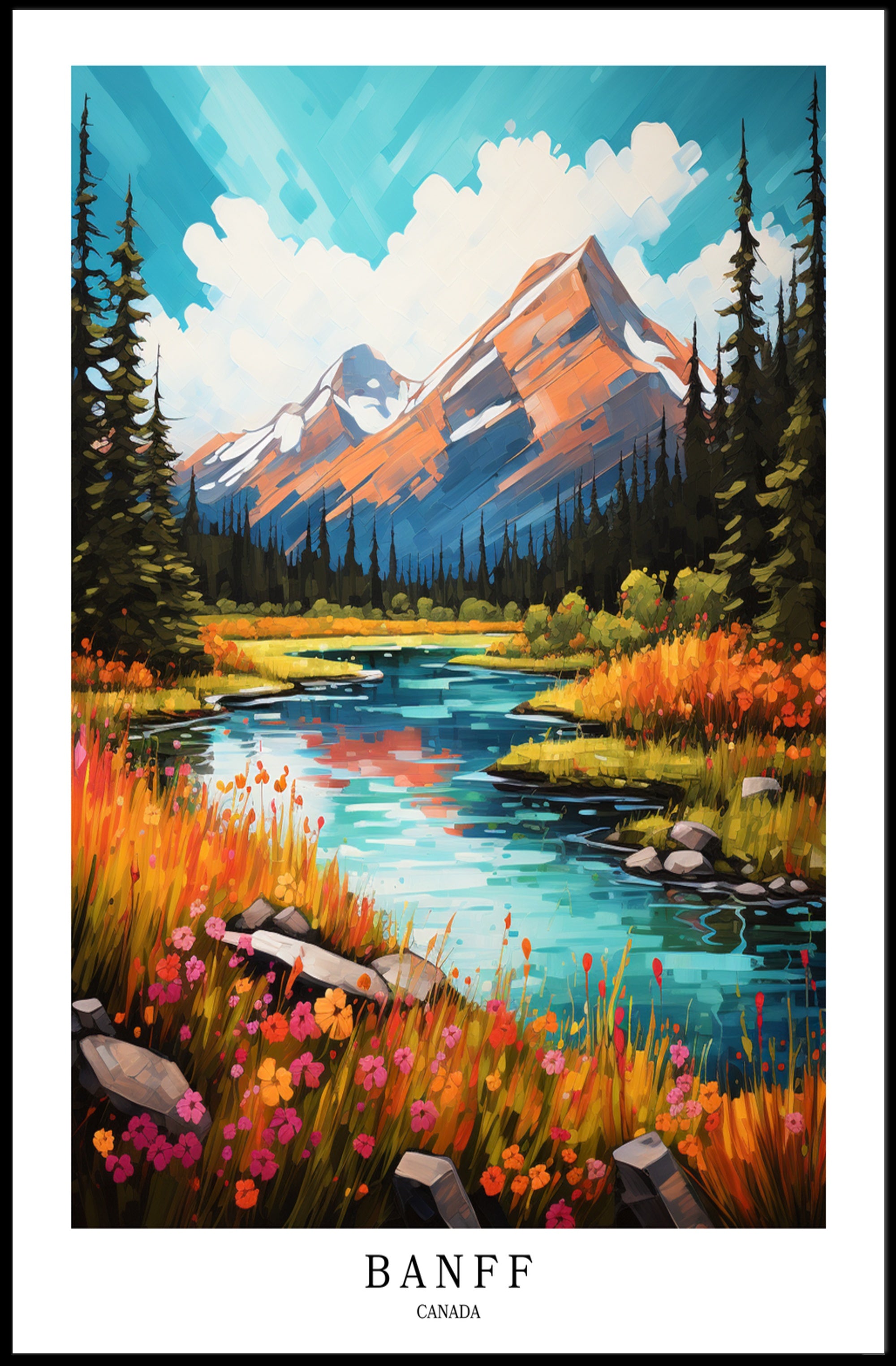Banff Scenic Landscape Modern National Park Poster PosterGoat