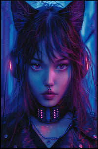 Neon Cyber Aesthetic Art Print Poster for Room Decor PosterGoat