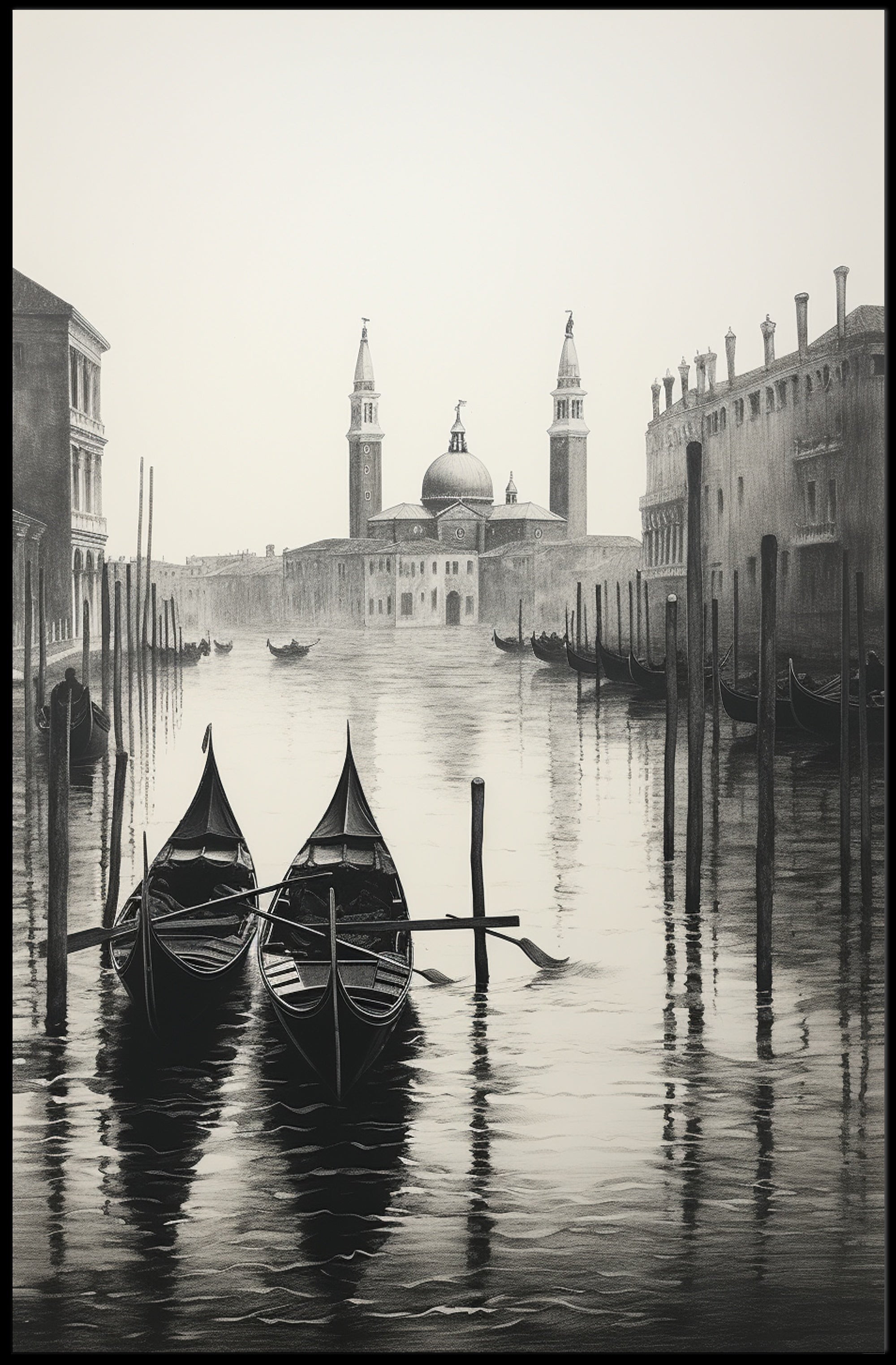 Gondolas On A Venetian Canal Poster
