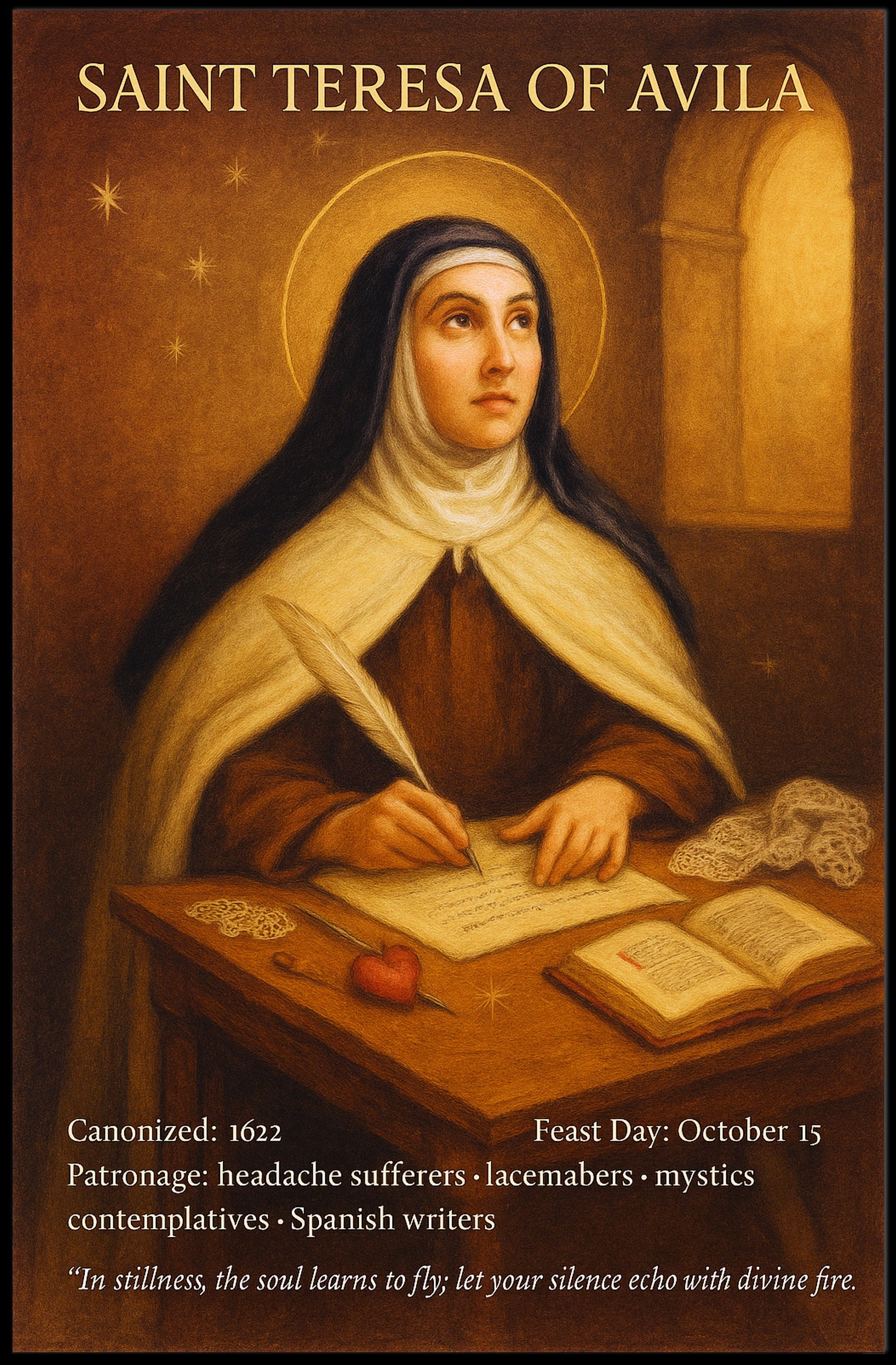 Saint Teresa of Avila Patron Saint Poster PosterGoat