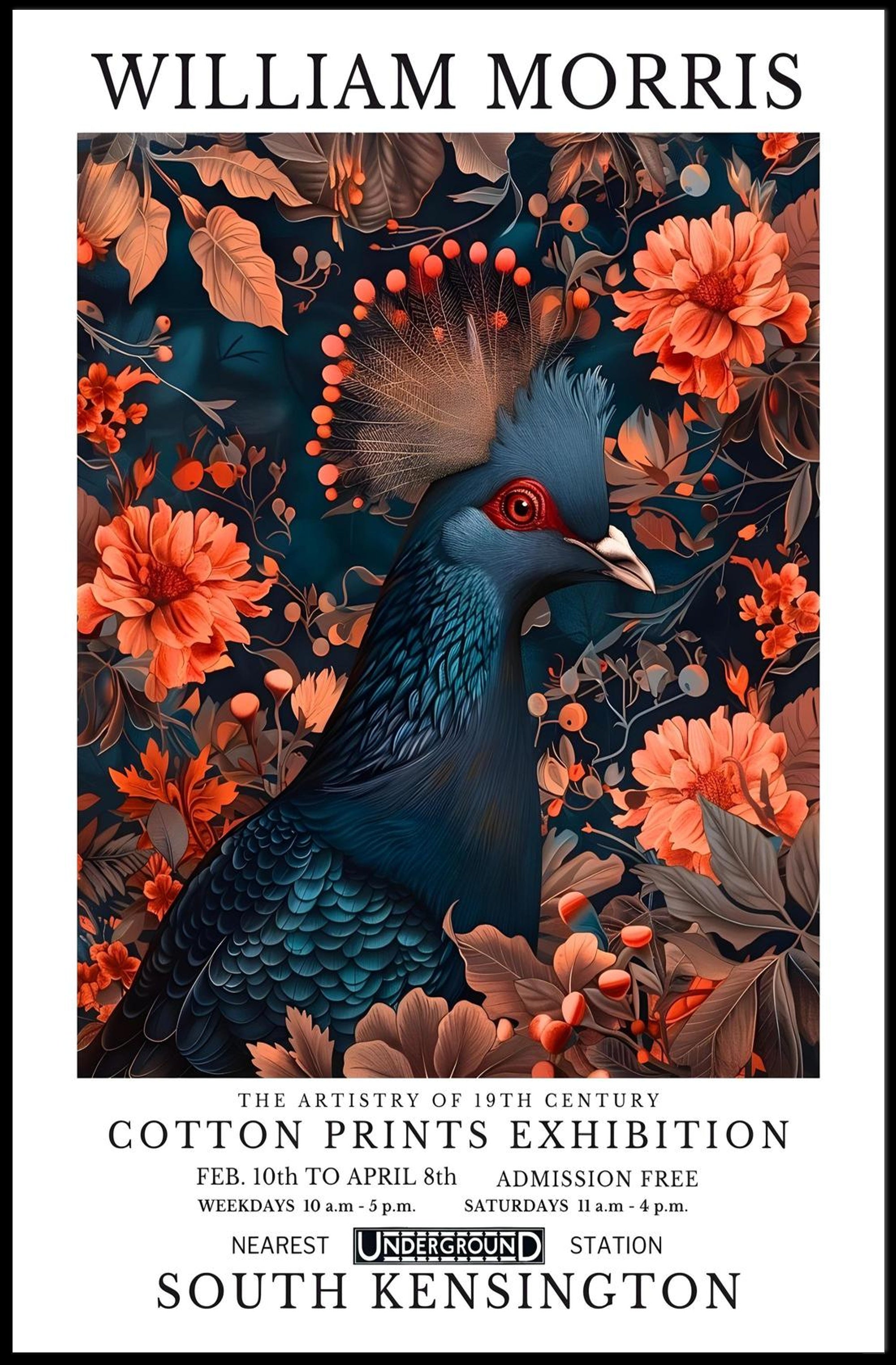 William Morris Textile Art Exhibition: Cultural or Heritage Poster