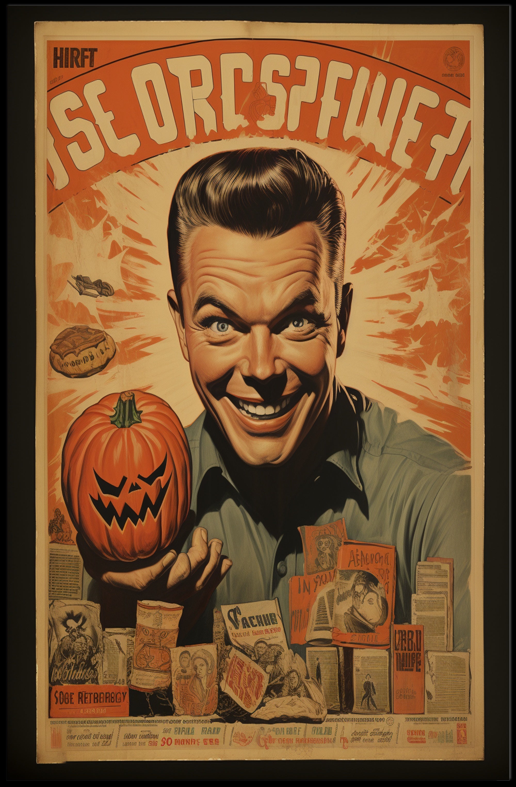 Retro Halloween Cheer Retro Poster