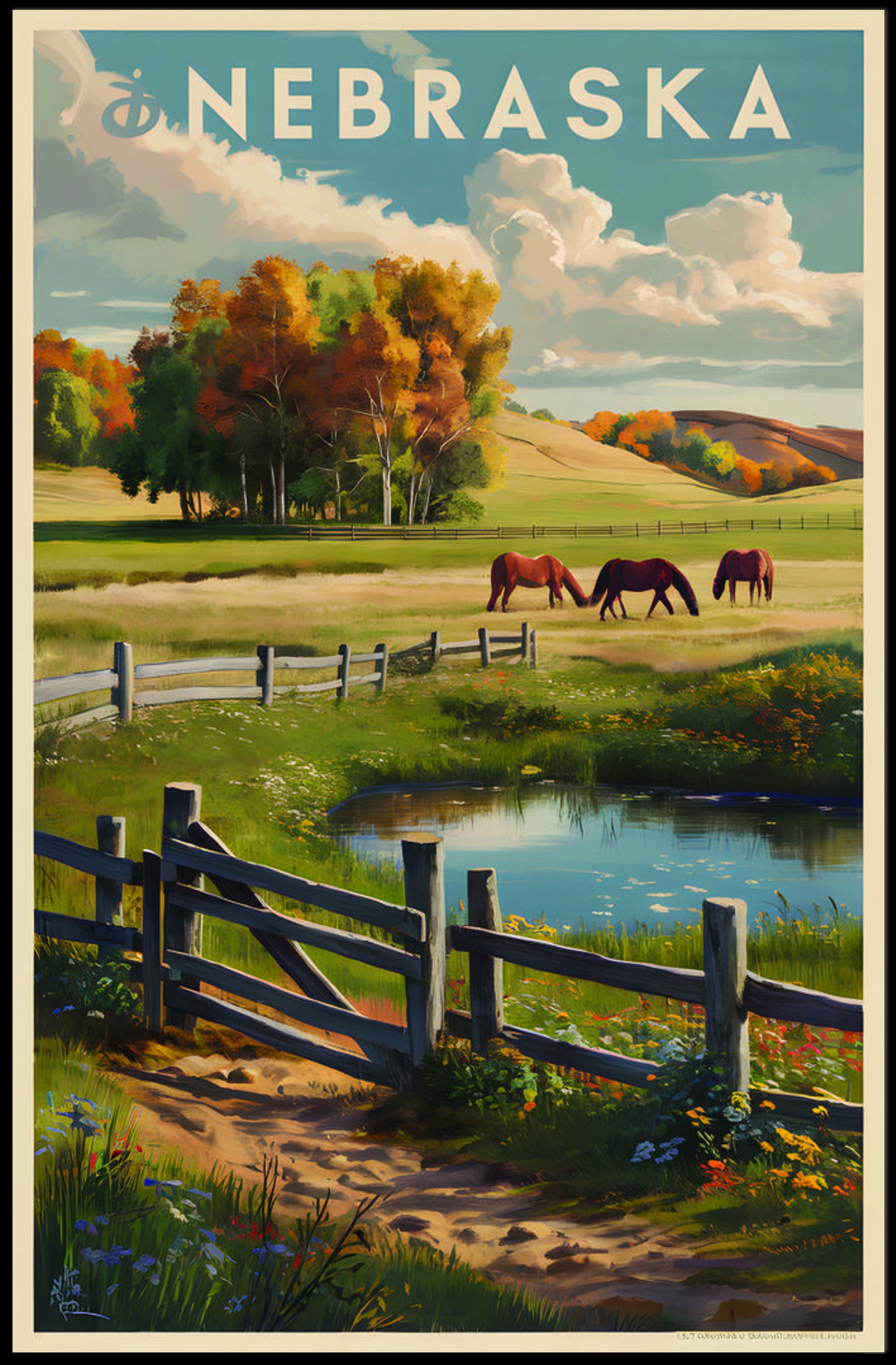 Scenic Landscape of Nebraska Poster