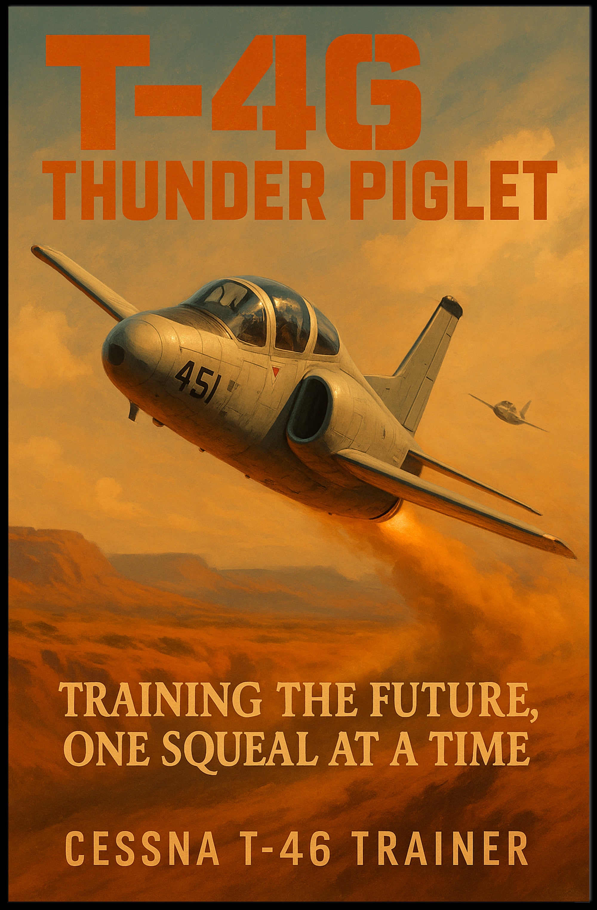 T-46G Thunder Piglet Jet Aviation Poster