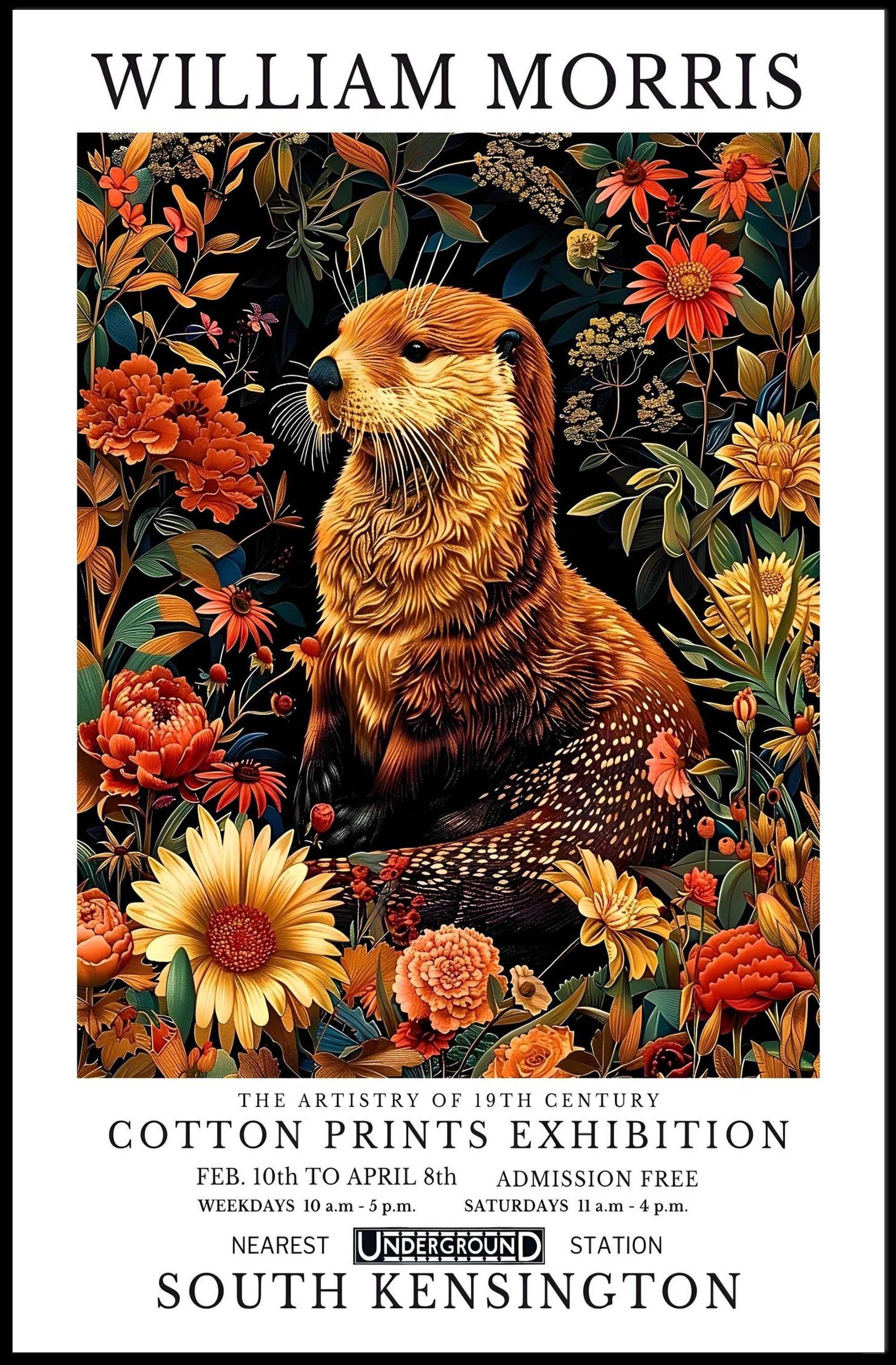 William Morris Exhibition Vintage Floral Heritage Poster