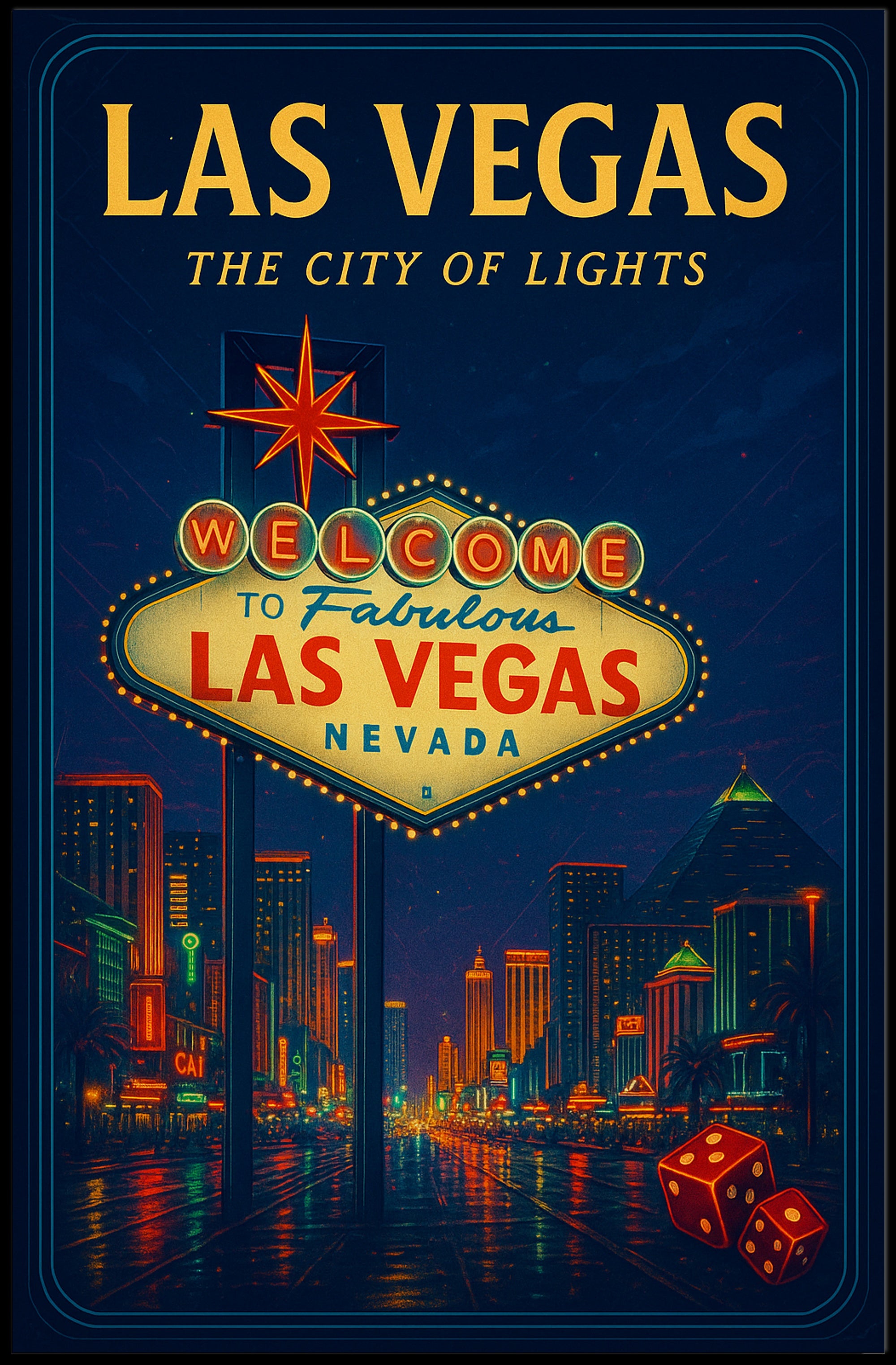 Las Vegas Vintage Travel Poster