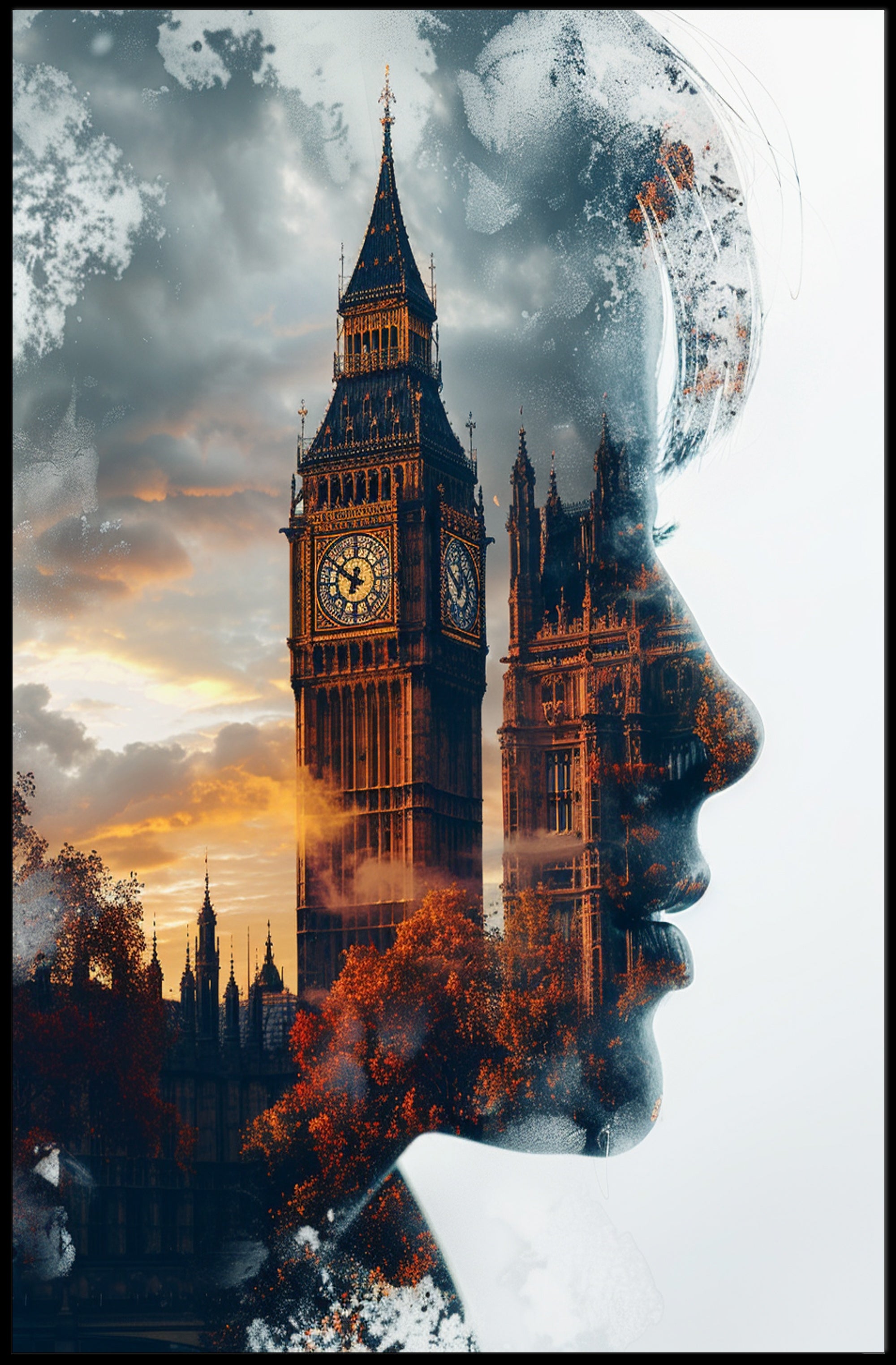 Reflections of London Art Print Poster for Home Decor and Wanderlust Enthusiasts PosterGoat