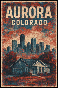 Aurora Colorado Skyline Luminous Wanderlust Poster