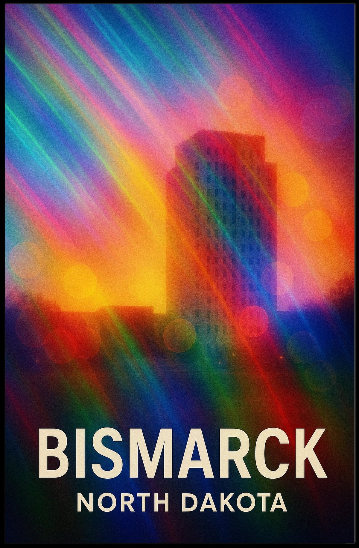 Bismarck North Dakota Scenic Minimalist Souvenir Poster