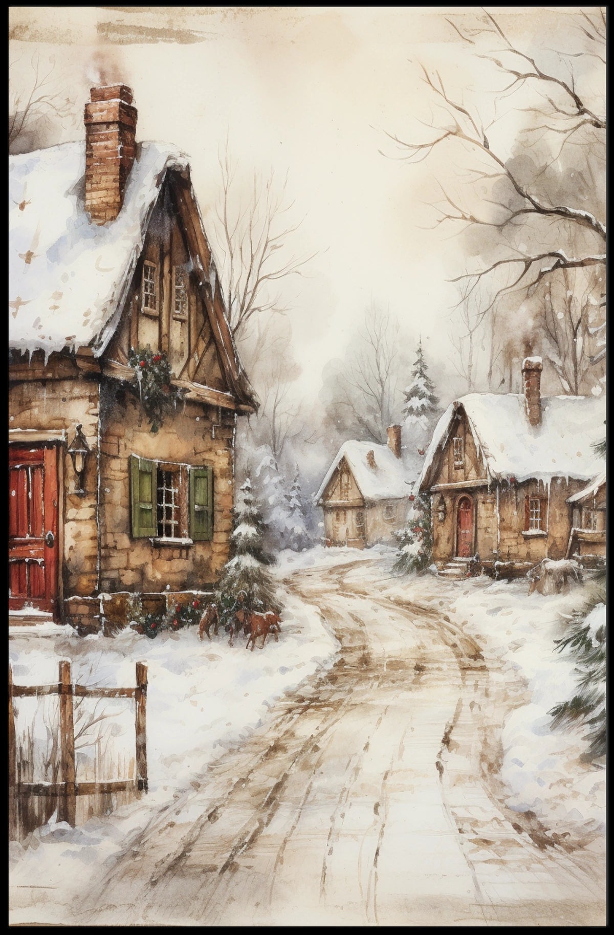 Winter Village Serenity Poster