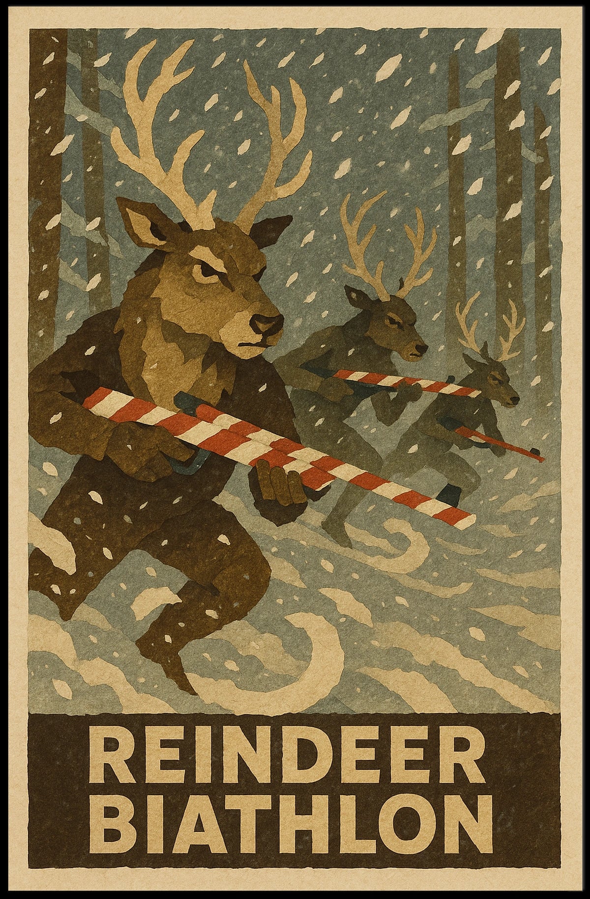 Reindeer Biathlon Poster