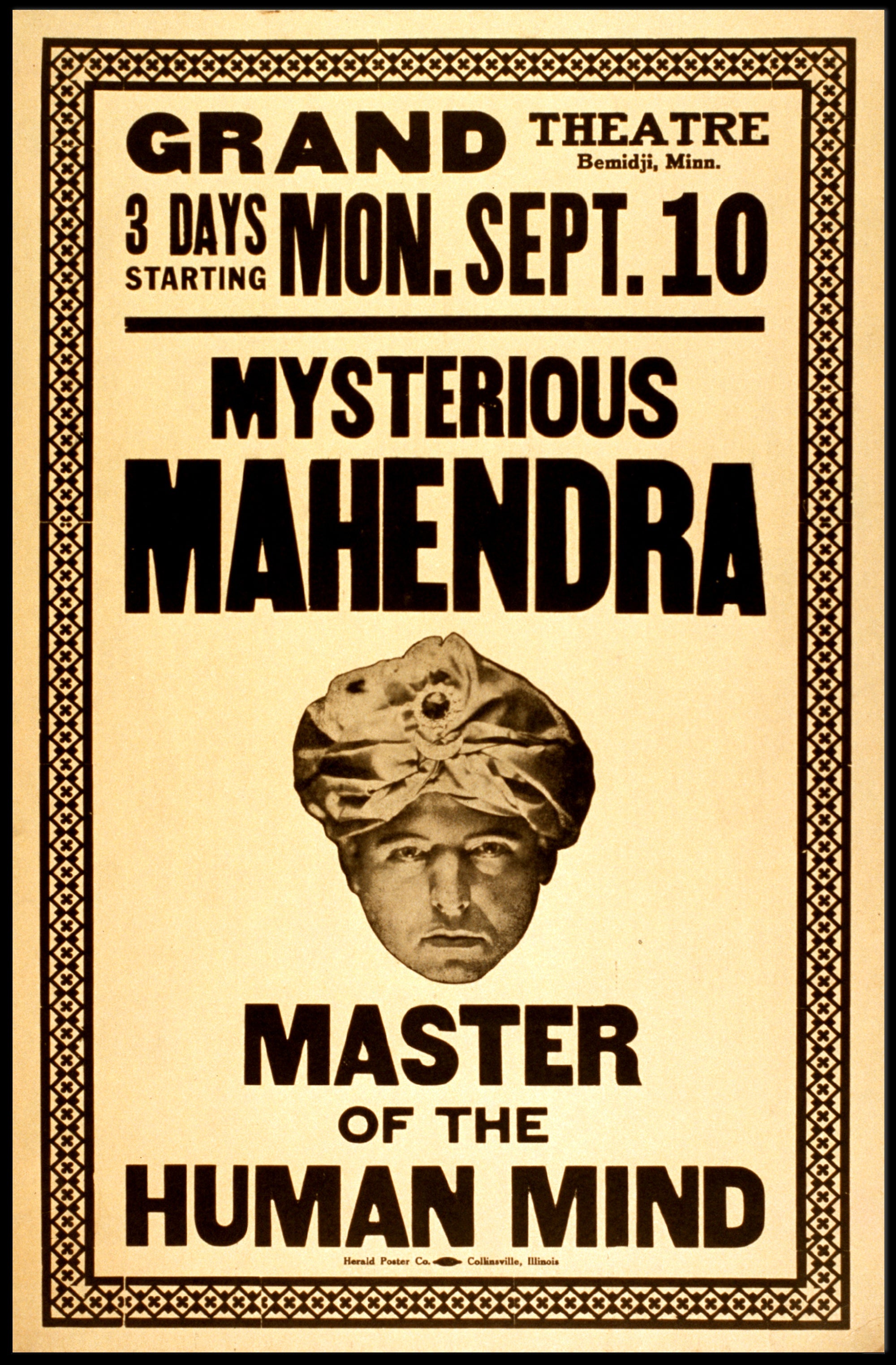 Mysterious Mahendra Vintage Performance Cultural or Heritage Poster