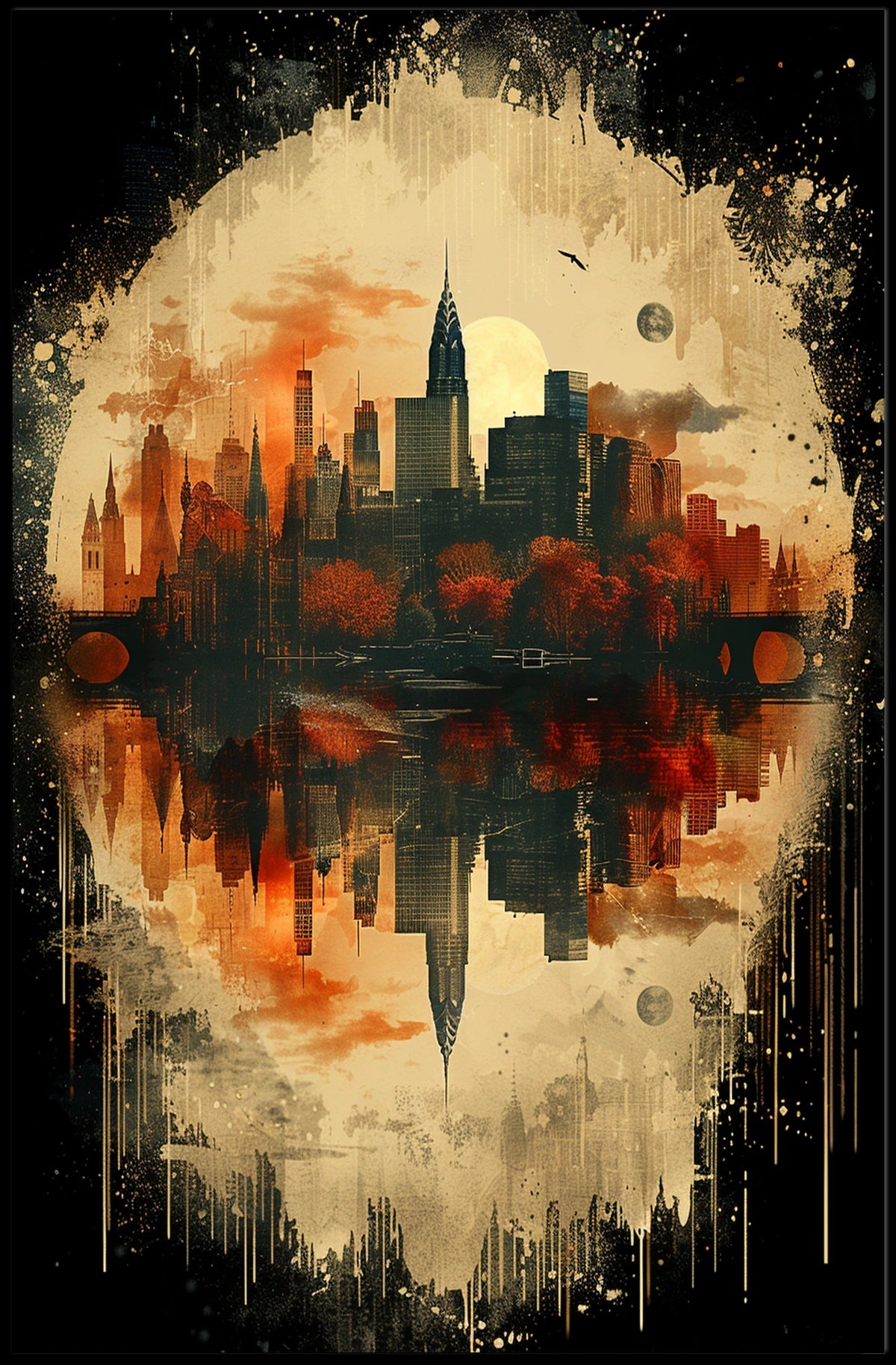 Reflections Of A Cityscape Poster
