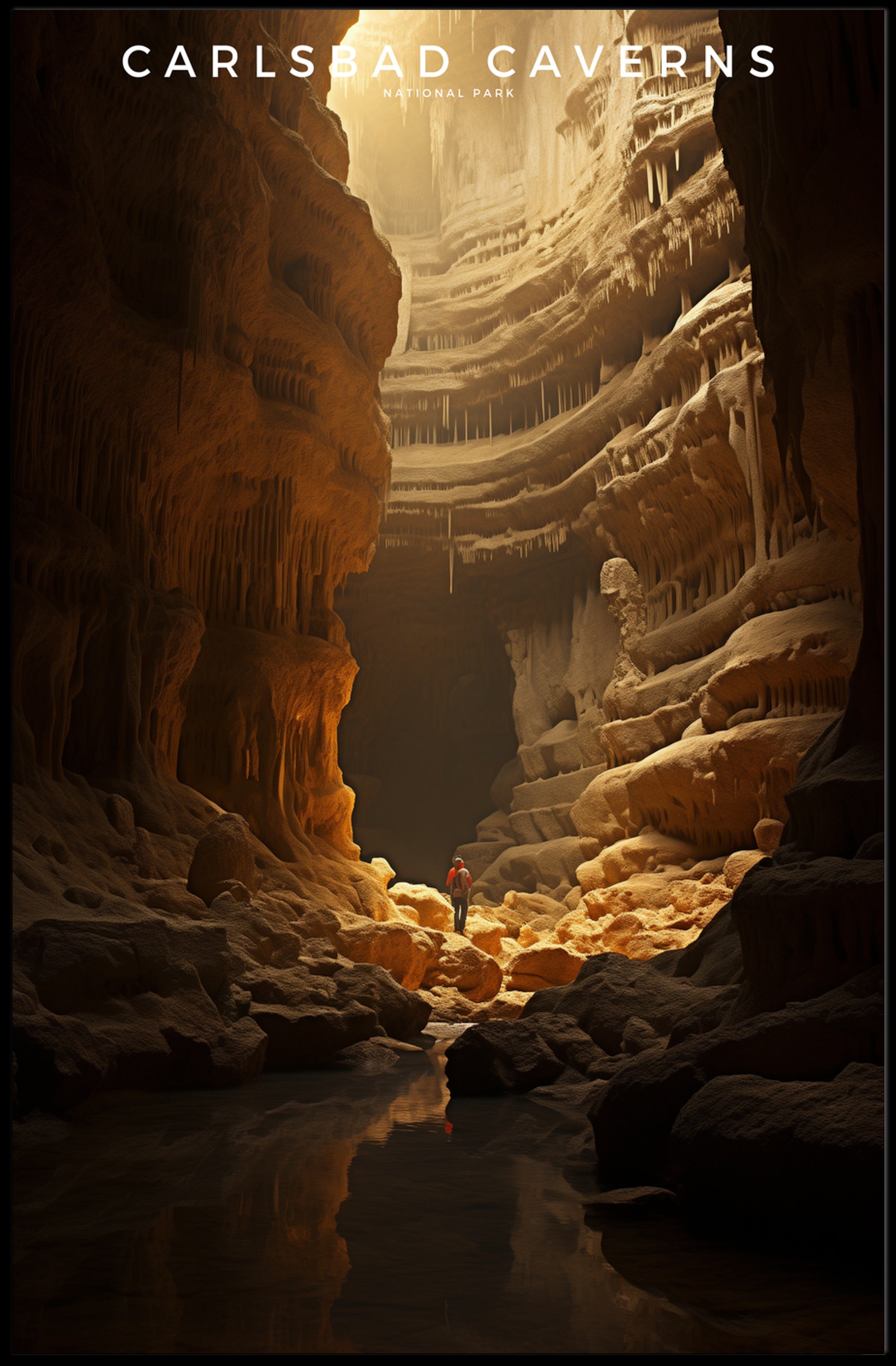 Carlsbad Caverns Travel Poster Vintage Wall Art