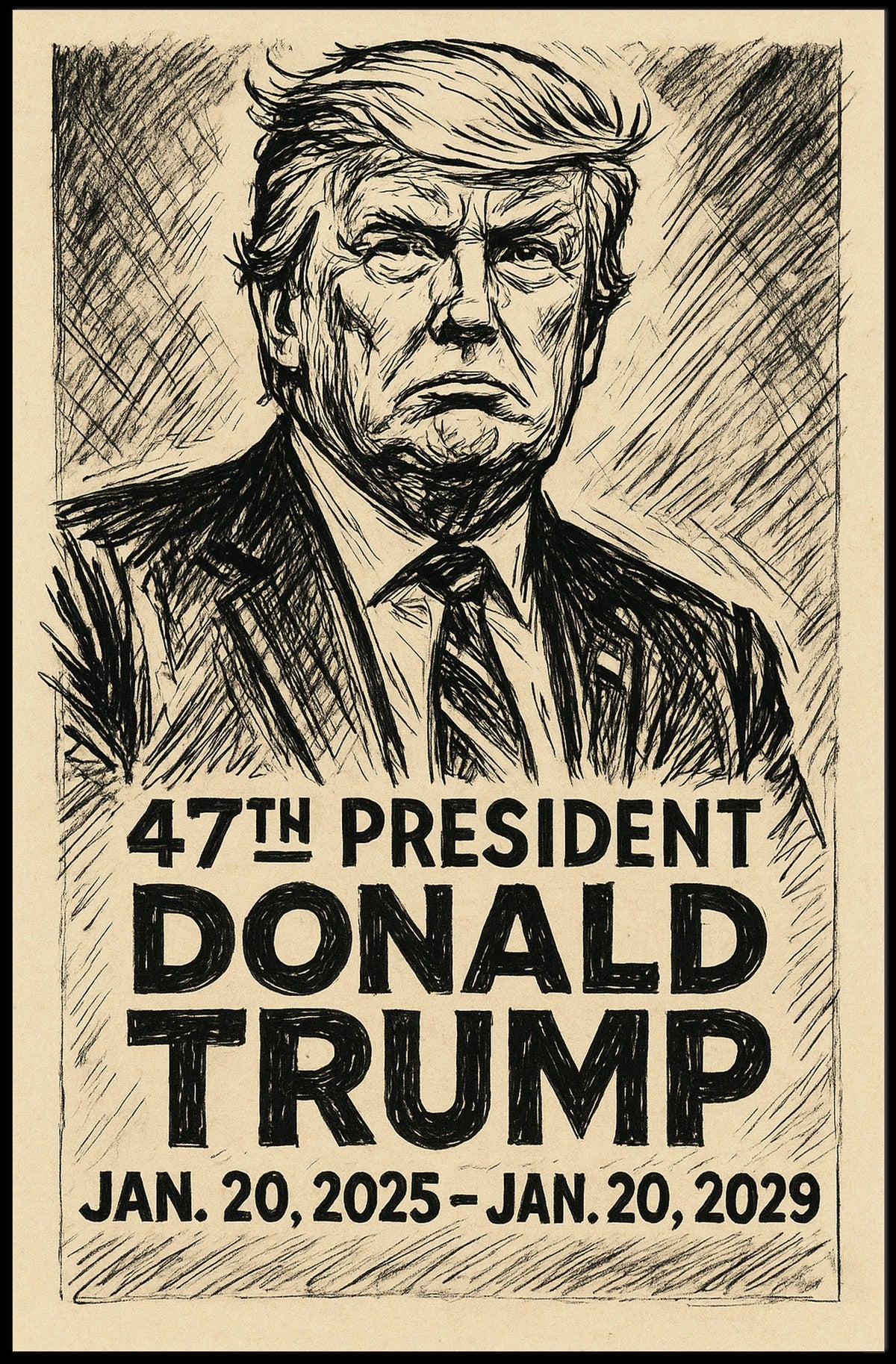 Trump Visionary Leadership Patriotic Abstract Art Poster