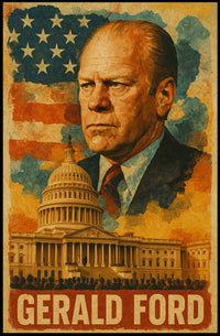 Gerald Ford 38th President of the United States Layered Digital Collage Poster