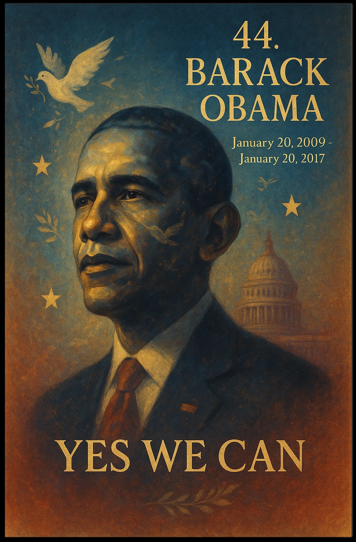 Barack Obama Inspirational and Iconic Historical or Presidential Poster