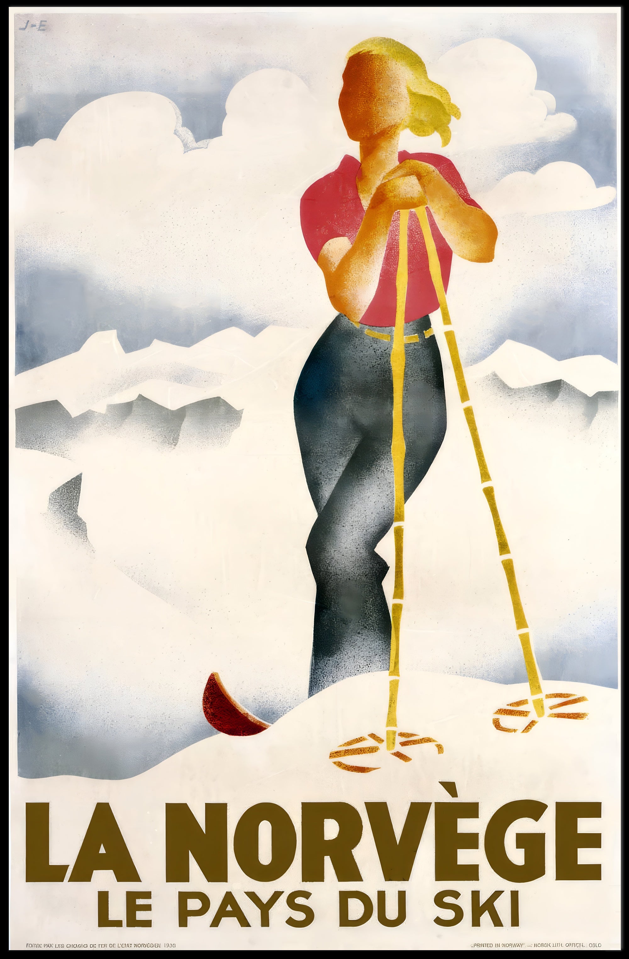 La Norvège: Le Pays du Ski Poster PosterGoat