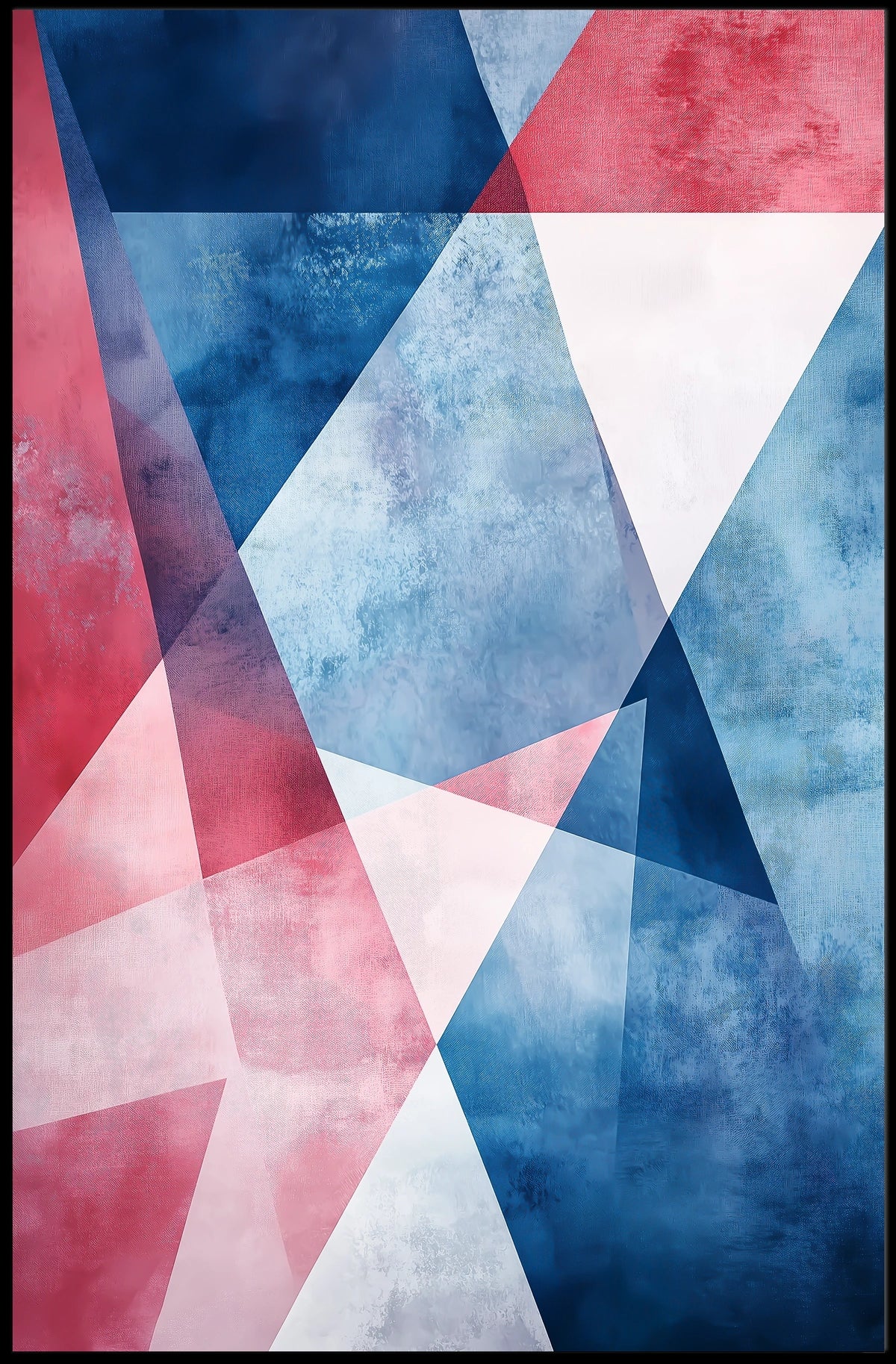 Geometric Abstract Patriotic Shapes Wall Art Poster