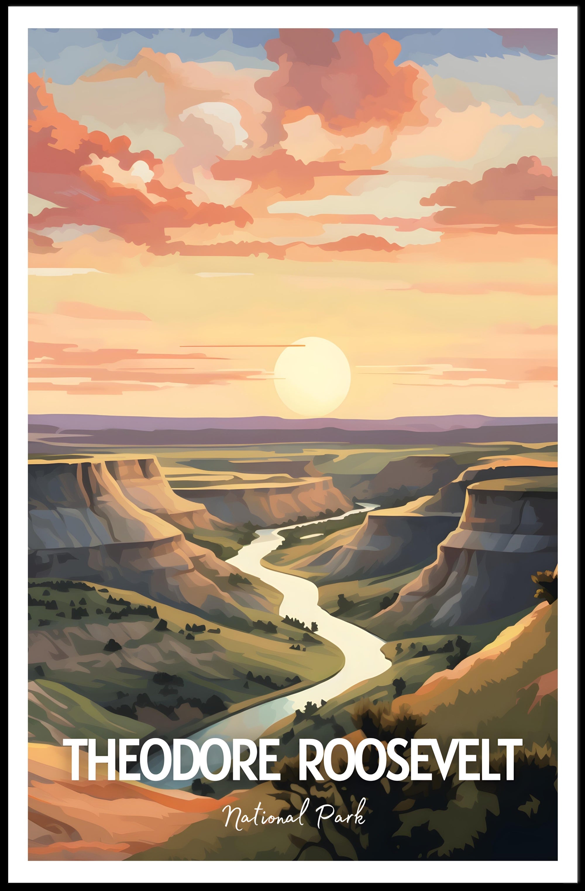 Theodore Roosevelt National Park Vintage Poster