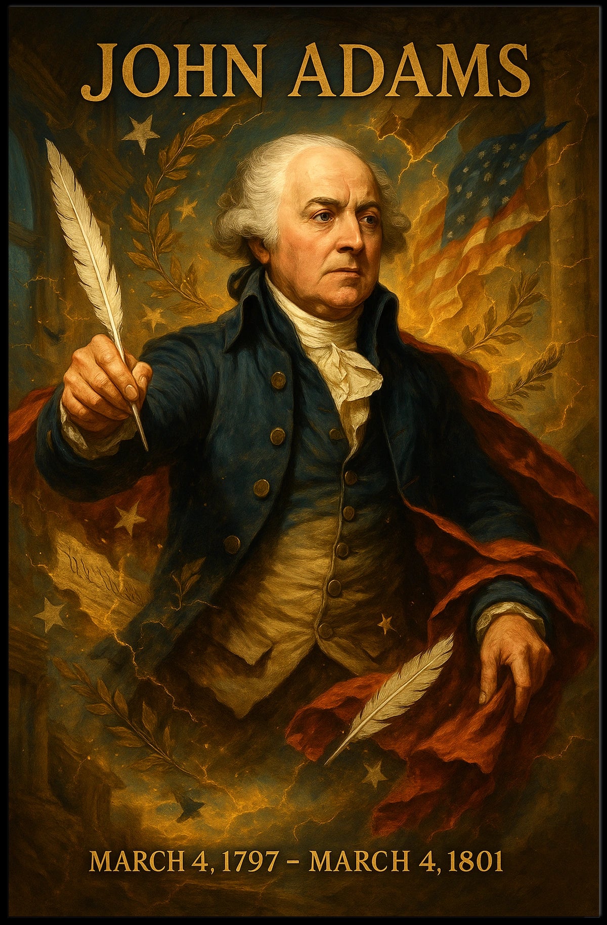 John Adams Vintage Historical or Presidential Poster