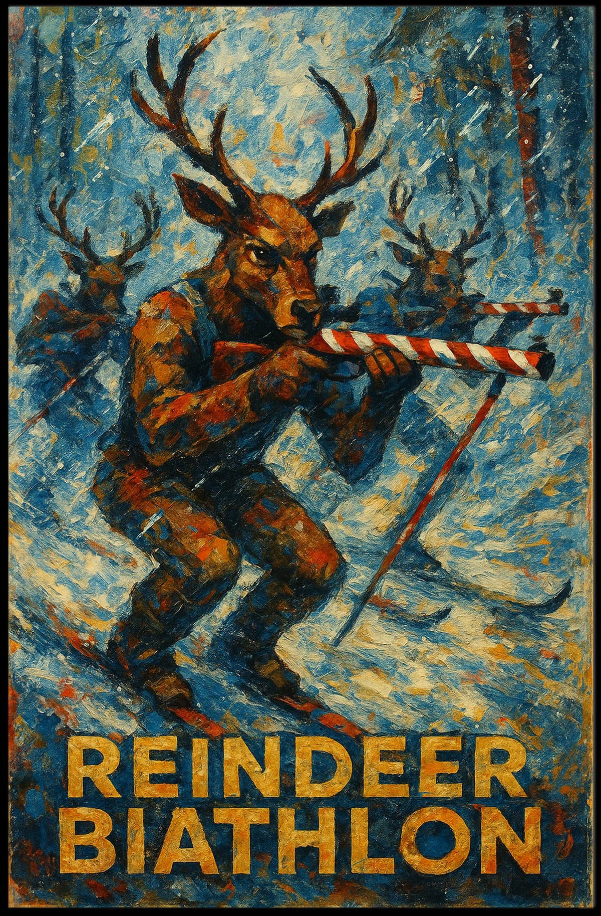 Reindeer Biathlon Poster