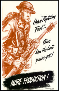 Vintage He’s a Fighting Fool WWII Poster