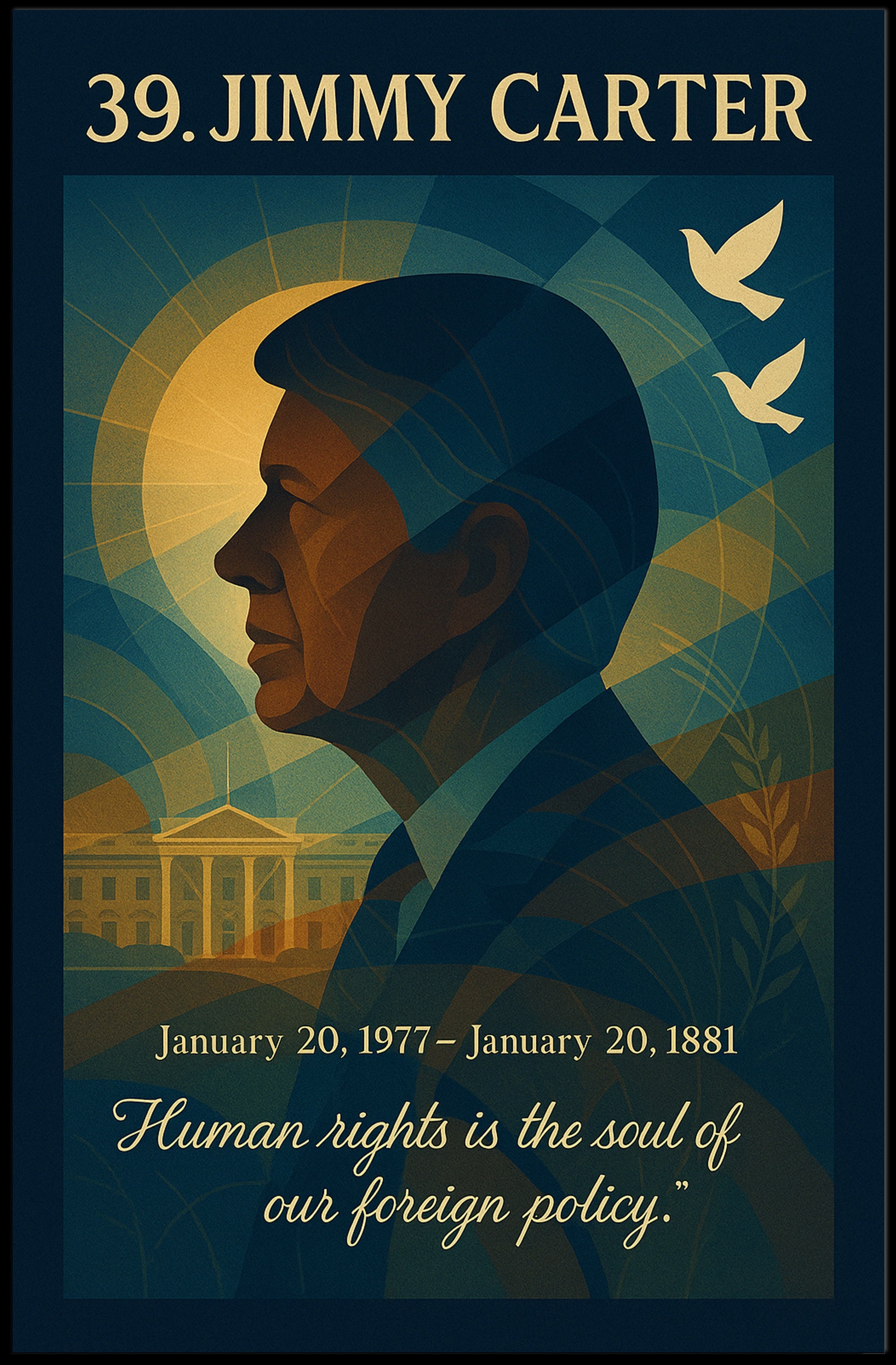 Jimmy Carter Vintage Americana Artistic Wall Poster PosterGoat