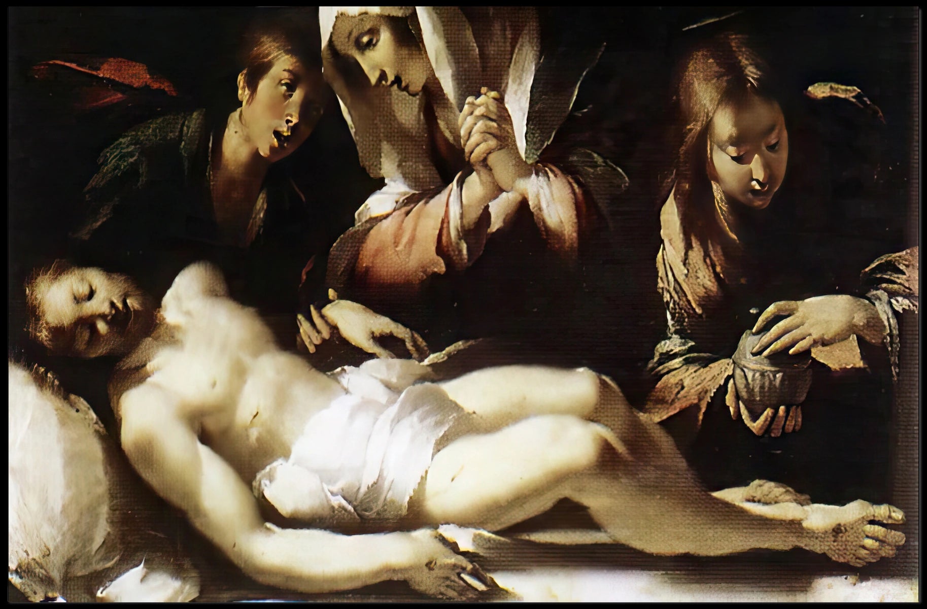 Solemn 17th-Century Religious Art Theme Cultural Heritage Poster