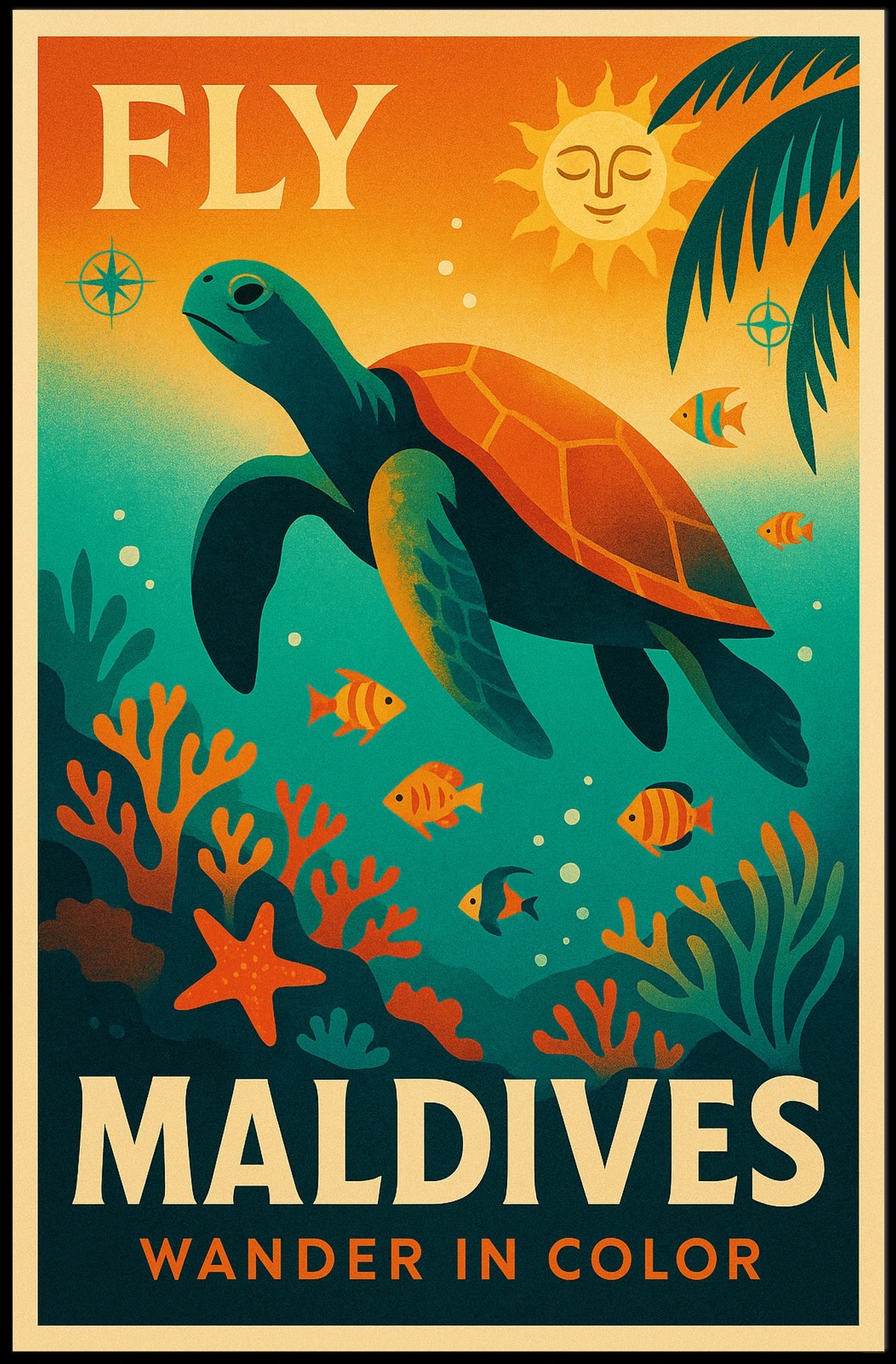 Fly to the Maldives Poster