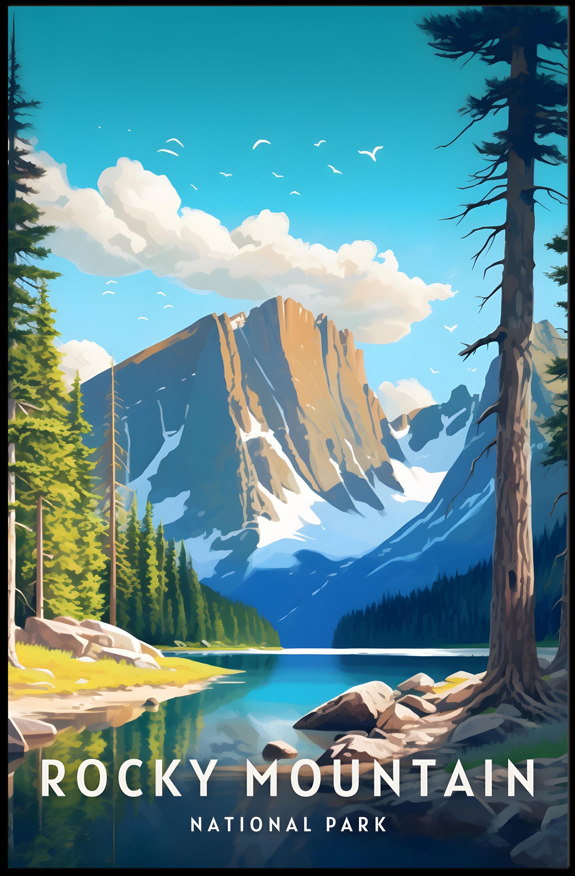 Rocky Mountain Scenic Poster National Park Print