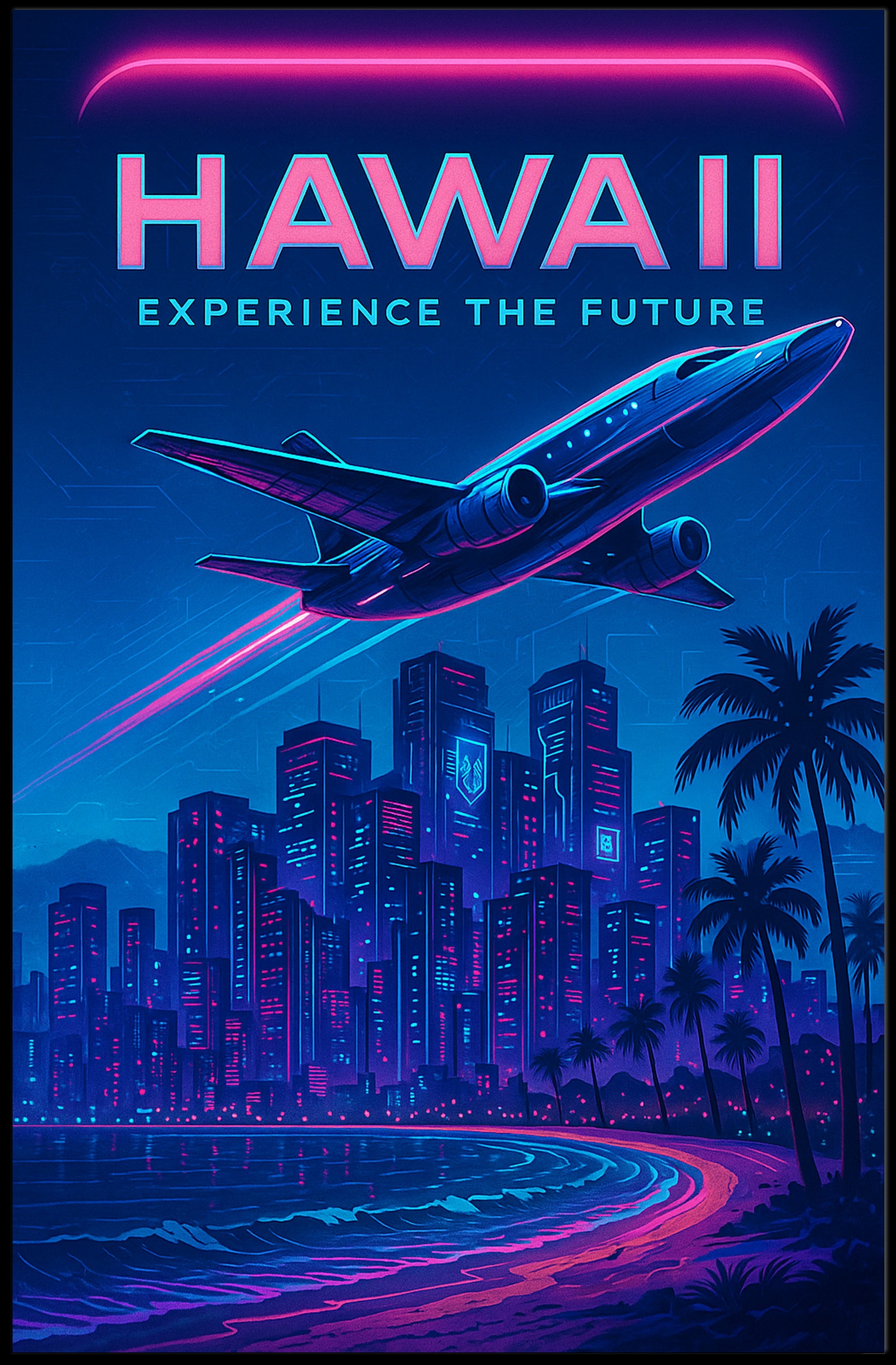 Hawaii Experience the Future Poster PosterGoat