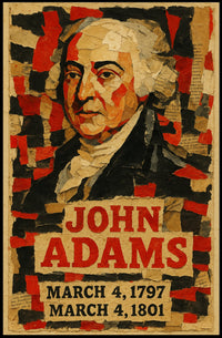 John Adams 2nd President of the United States Layered paper Collage Poster