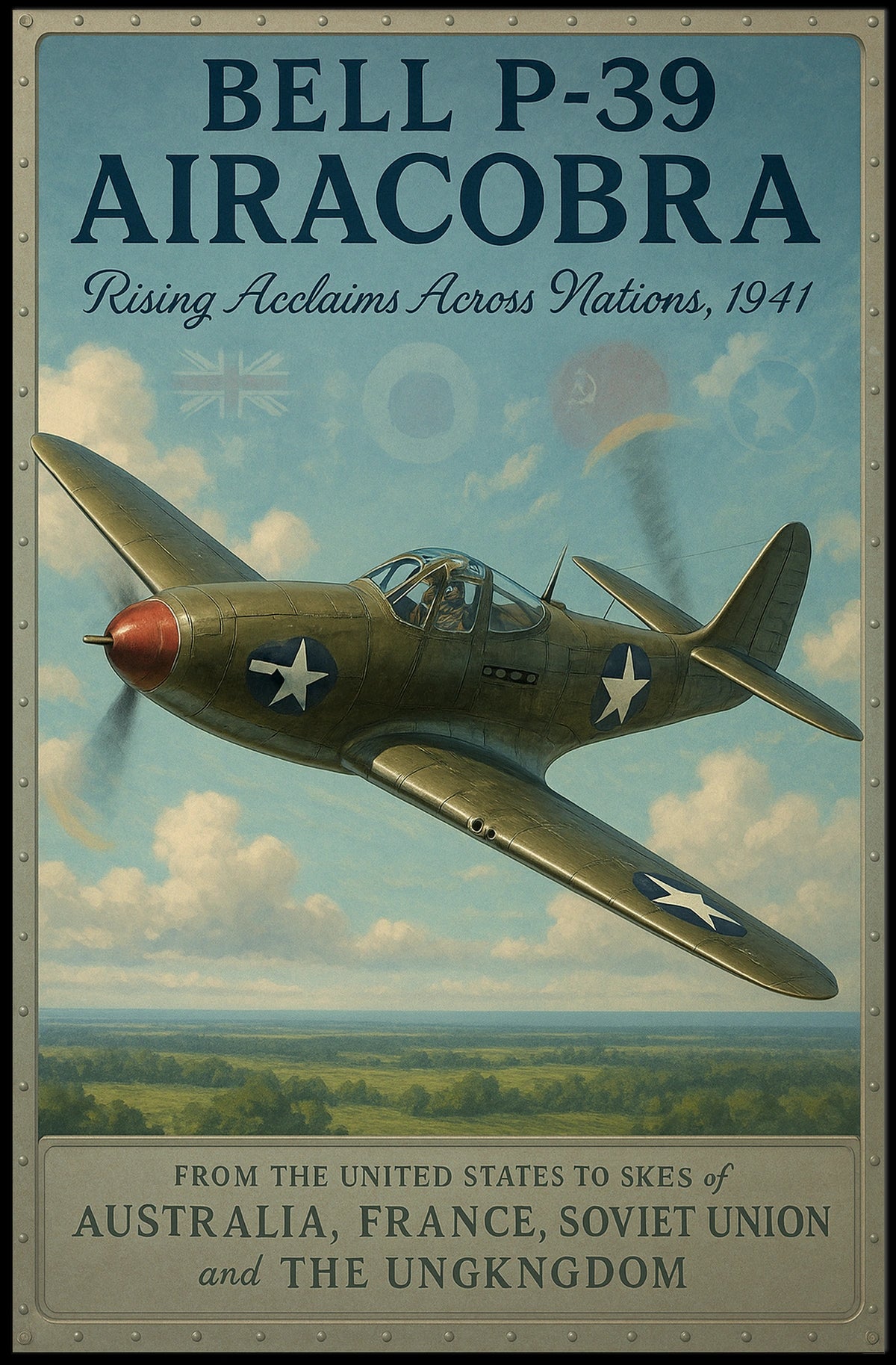Bell P-39 Airacobra International Acclaim, 1941 Poster