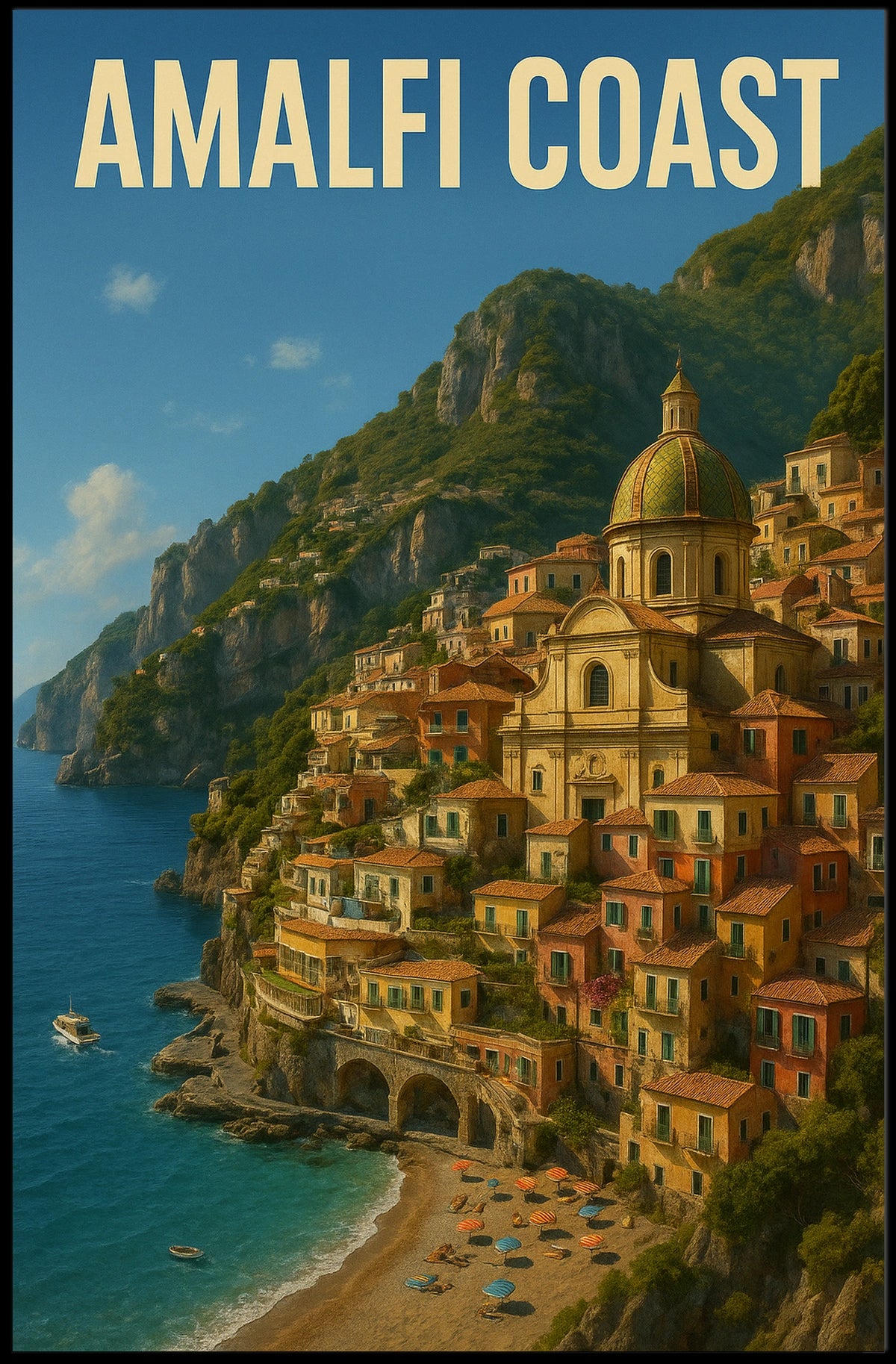 Amalfi Coast Poster Museum Quality Wall Art 18 by 24 Inches