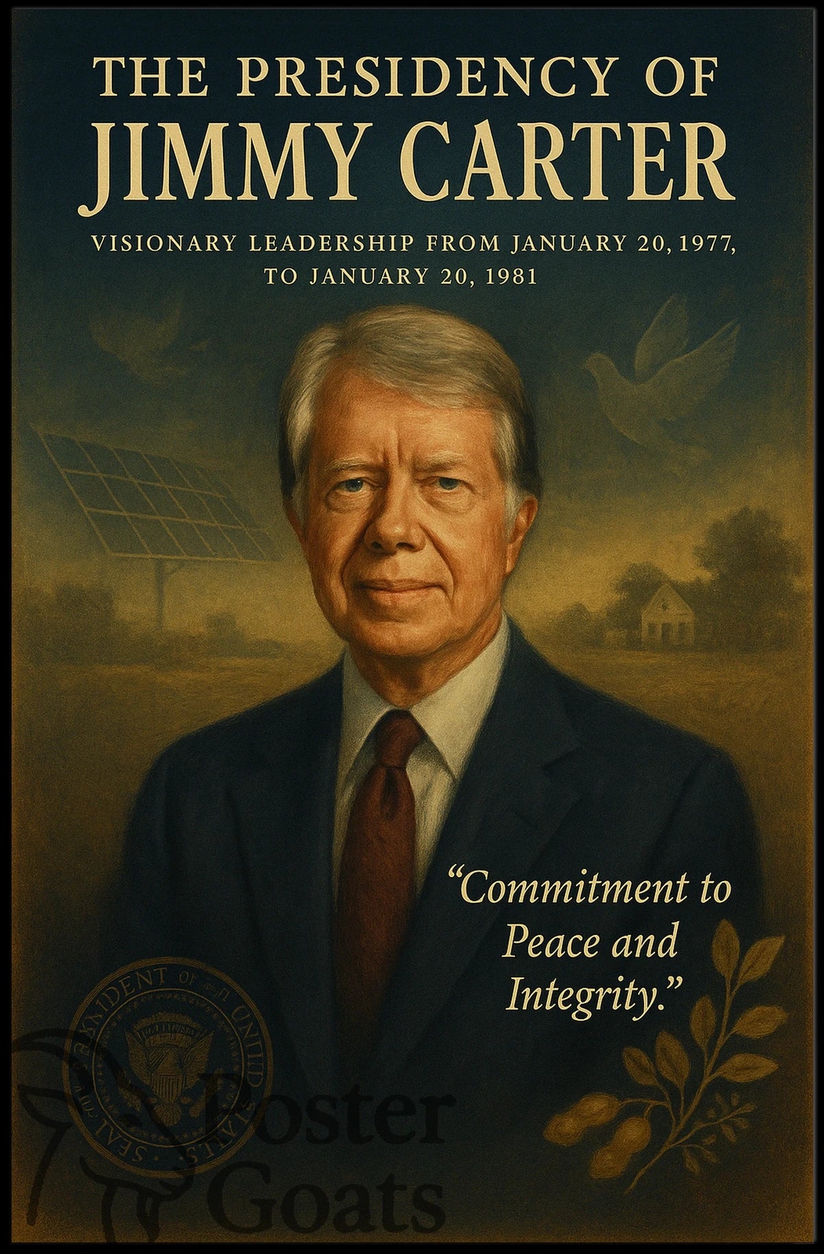 Jimmy Carter Era Vintage Historical or Presidential Poster